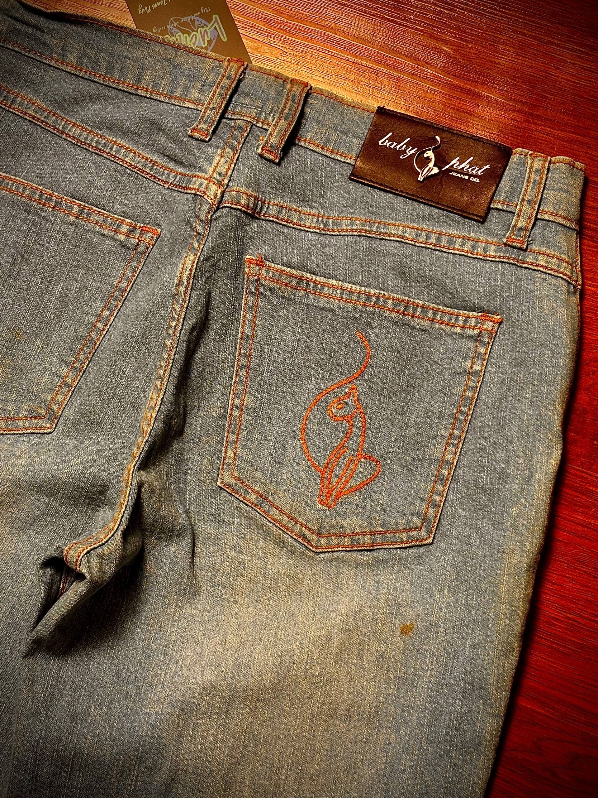Japanese Brand Vintage Y2K Baby Phat Bootcut Flare Denim Jeans Full Zip up Size 30" / US 8 / IT 44 - 2 Thumbnail