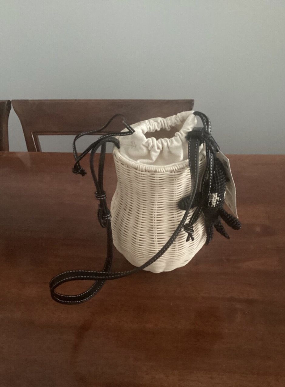 Zara Zara rattan basket bag BNWT natural Size ONE SIZE - 2 Thumbnail