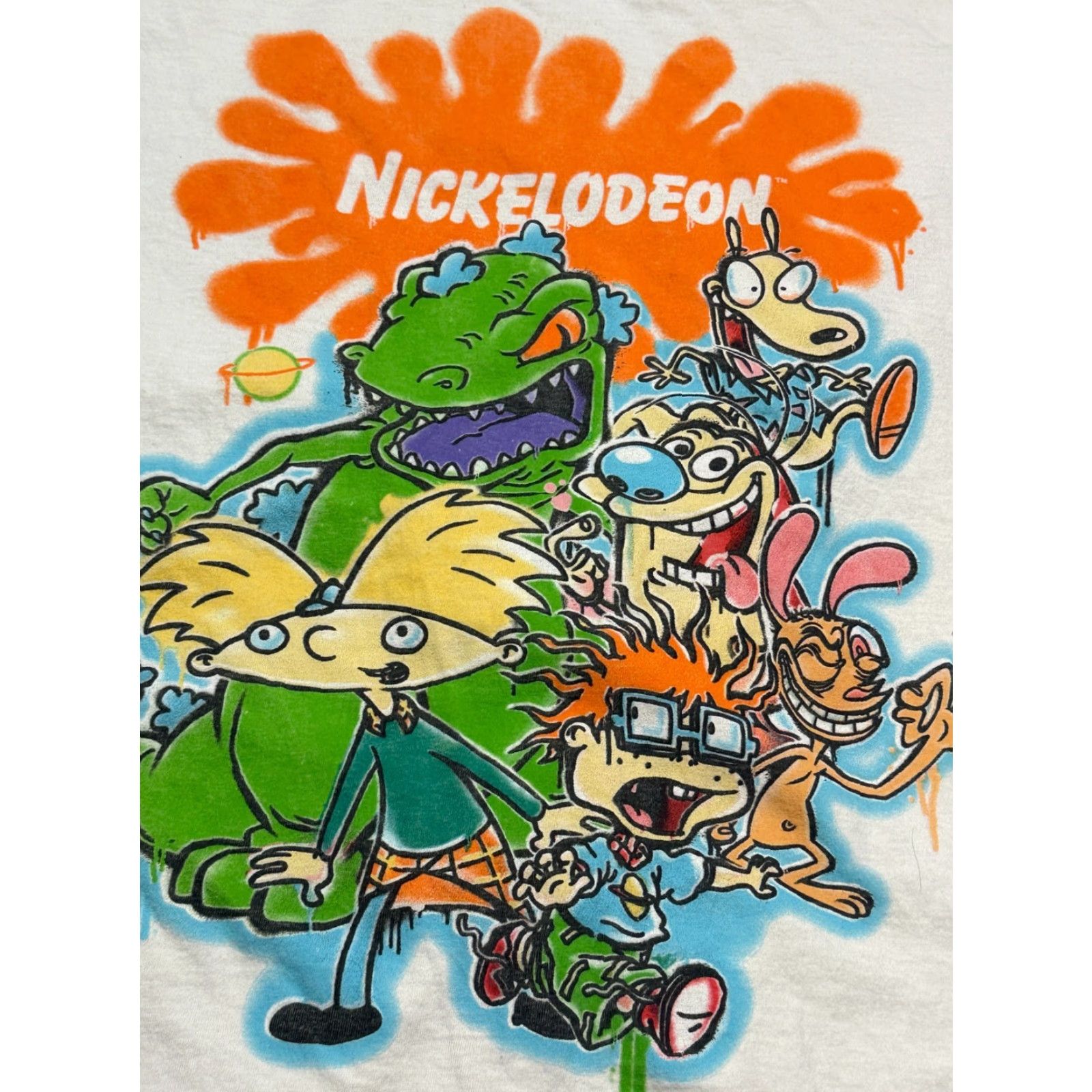 Nickelodeon Nickelodeon Shirt Mens XXL White Rugrats Hey Arnold Ren & Stimpy Rocko's Modern Life Size US XXL / EU 58 / 5 - 5 Thumbnail