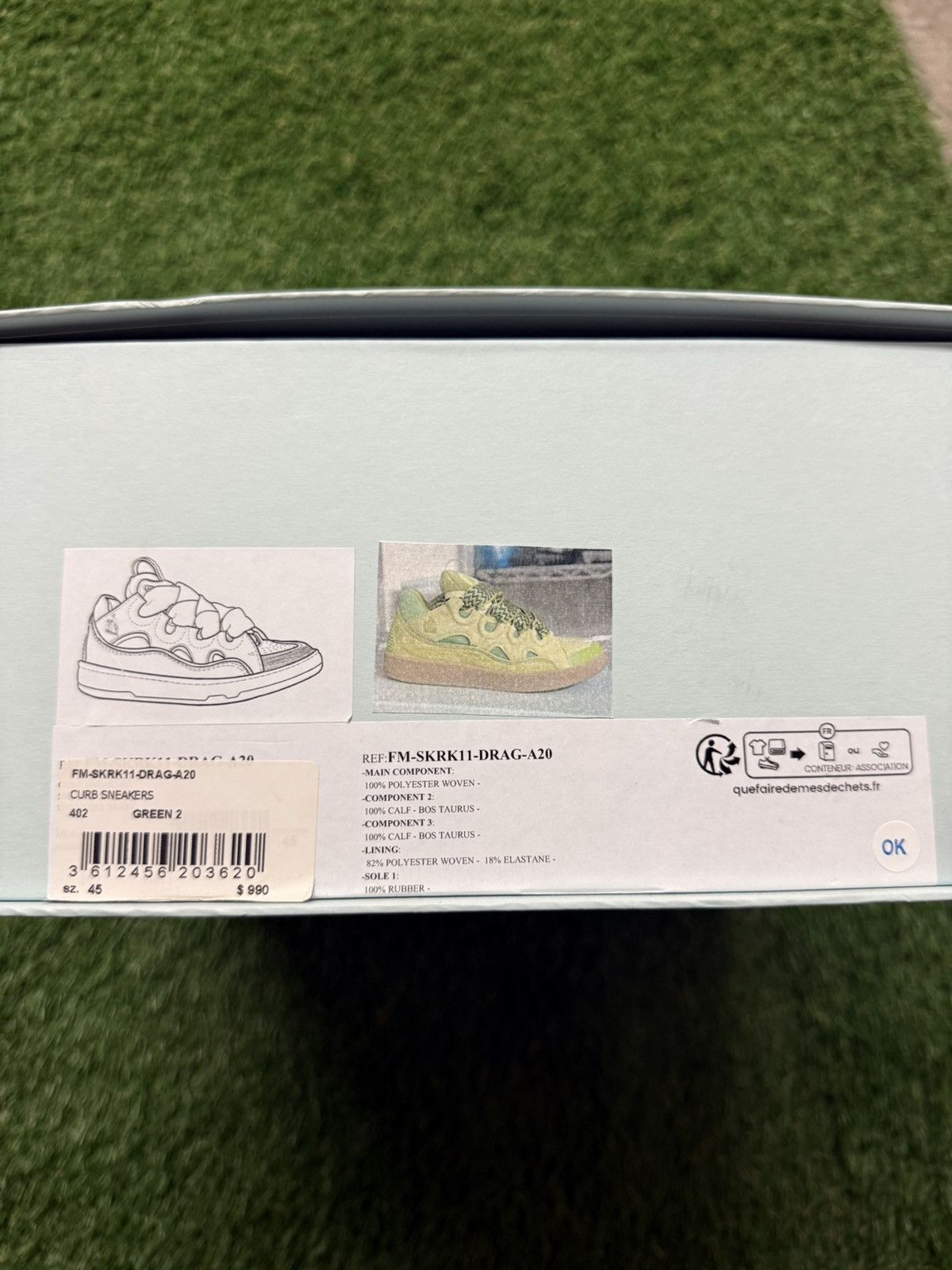 Lanvin Lanvin Curb Sneaker ‘Green’ Size US 12 / EU 45 - 7 Thumbnail