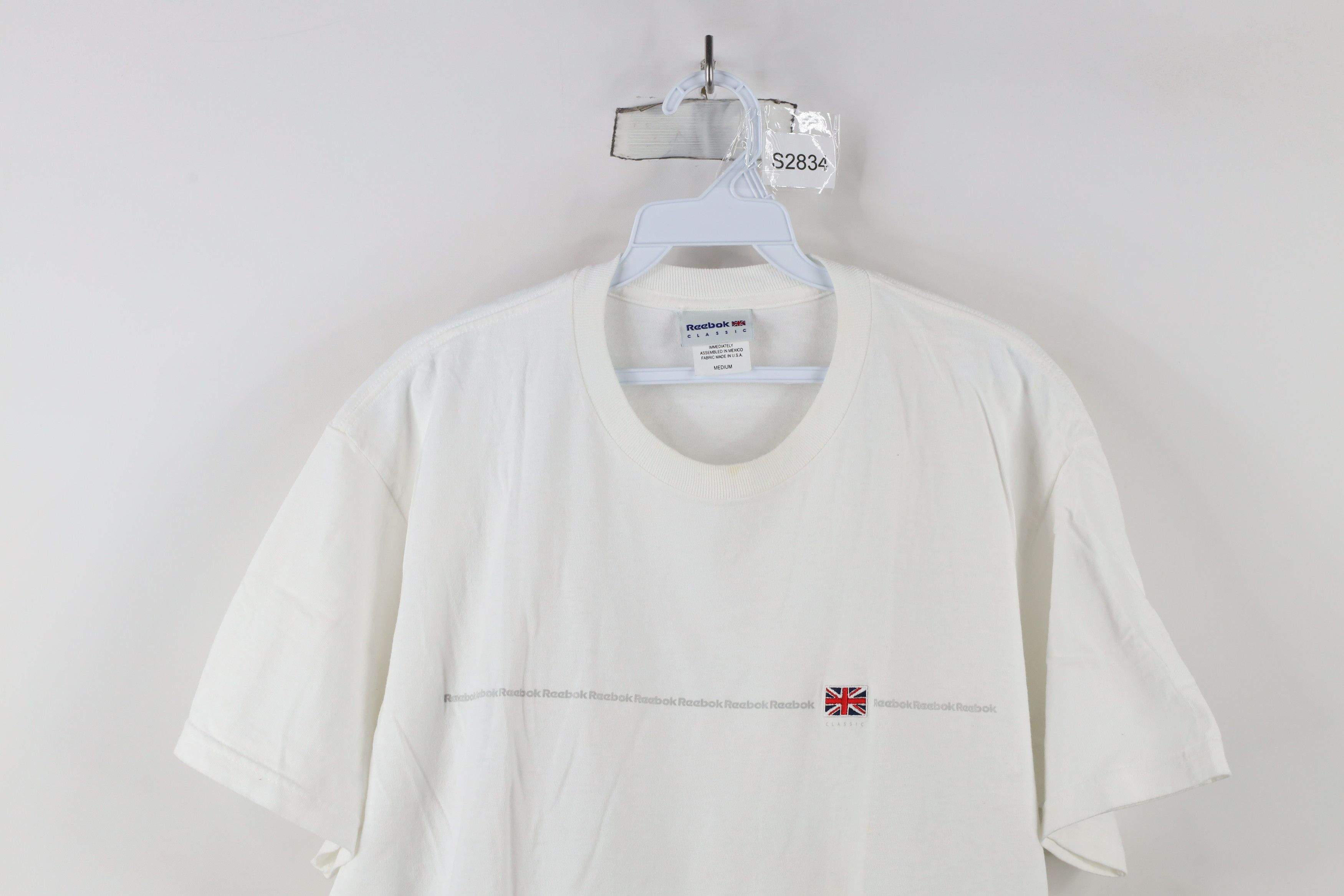 Reebok × Vintage Vintage 90s Reebok Classic Flag Short Sleeve T-Shirt White Size US M / EU 48-50 / 2 - 2 Thumbnail