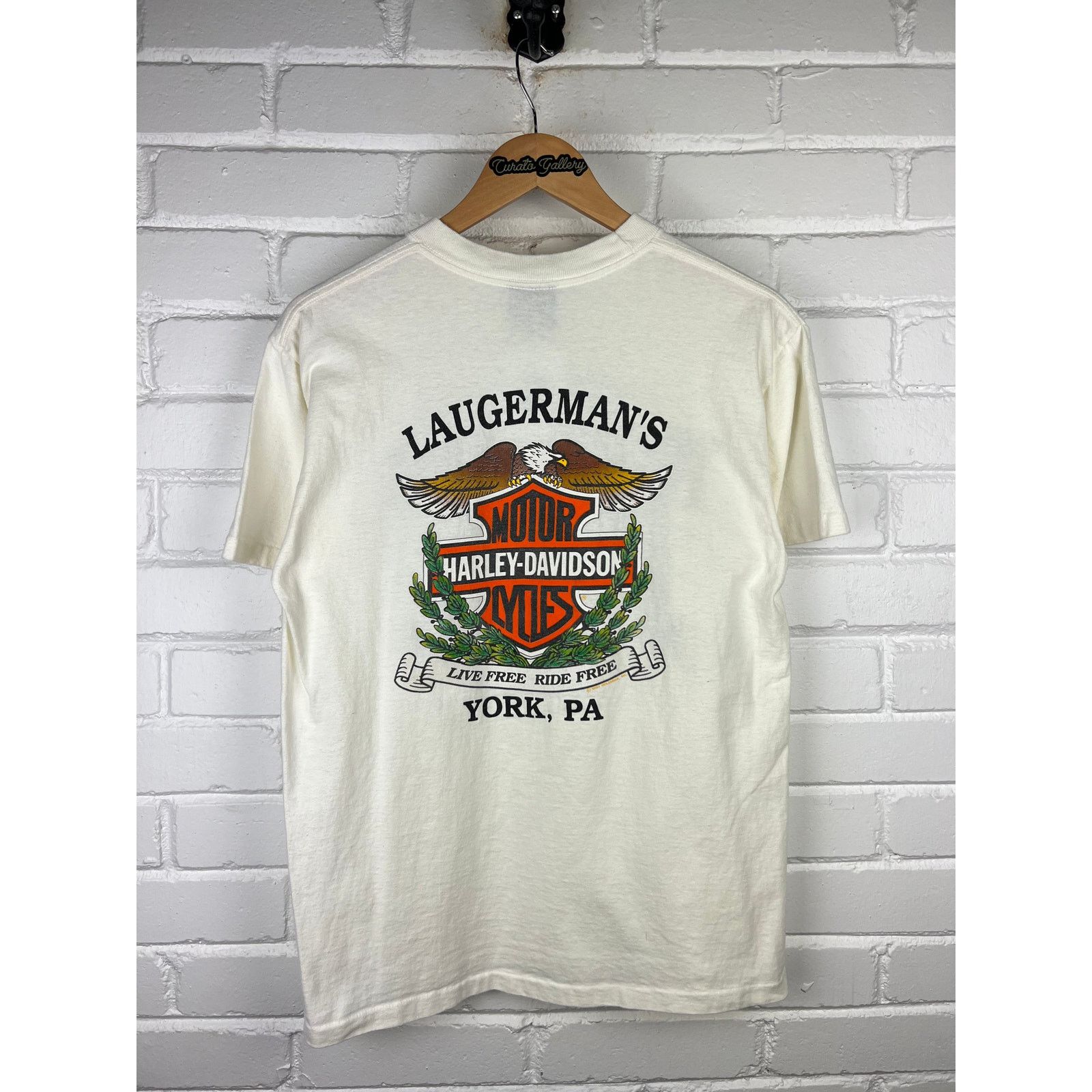 Vintage Vintage 1992 Harley Davidson Motorcycle Bald Eagle T Shirt M Size US M / EU 48-50 / 2 - 2 Thumbnail