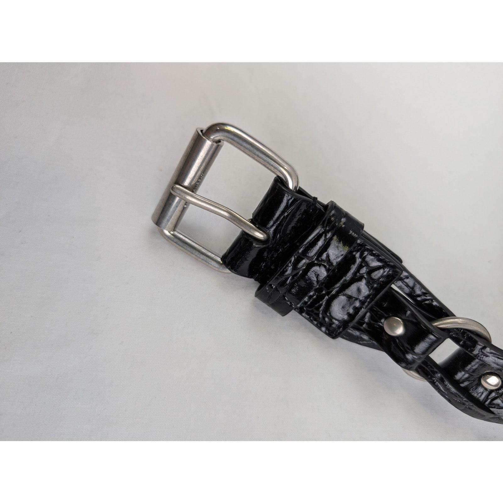 Saint Laurent Paris o1rshd1 Q:2 / Size:100/ Motorcycle Buckle Braided Belt Size 40 - 2 Thumbnail
