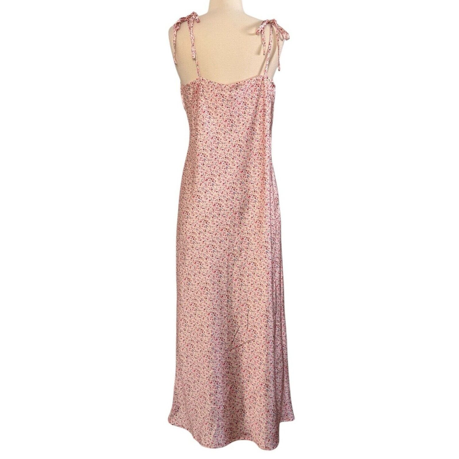 PRINCESS POLLY PRINCESS POLLY The Veronica Satin Floral Midi Dress V Neck Size M / US 6-8 / IT 42-44 - 7 Thumbnail