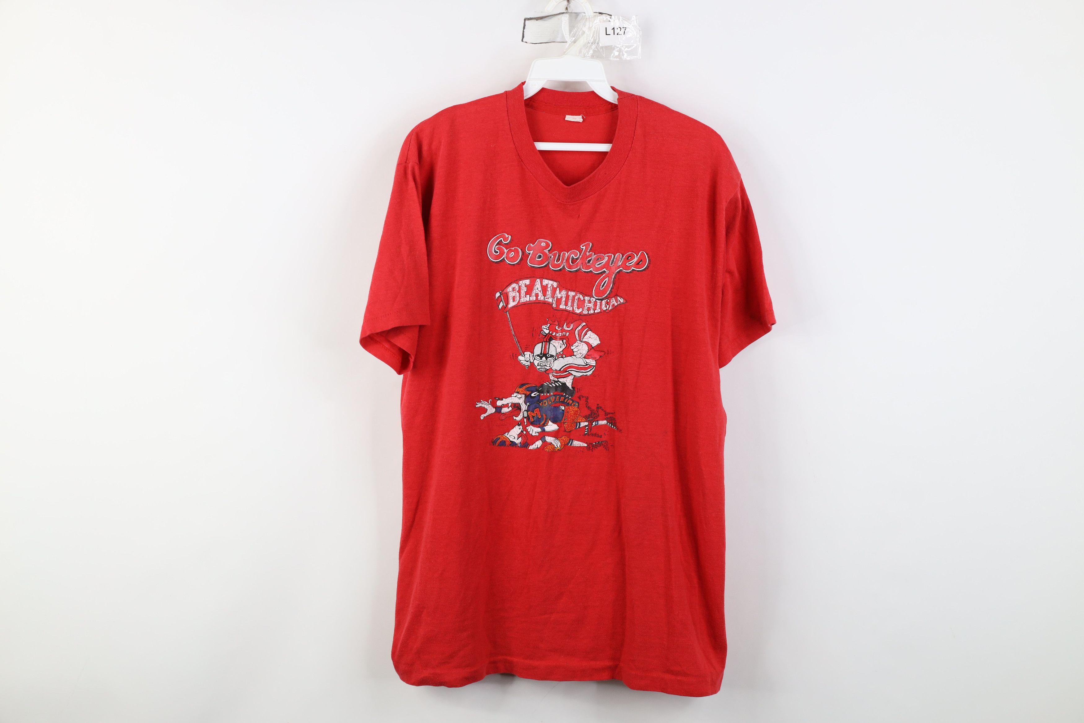 Vintage Vintage 70s University vs University of Michigan T-Shirt Size US L / EU 52-54 / 3 - 1 Thumbnail