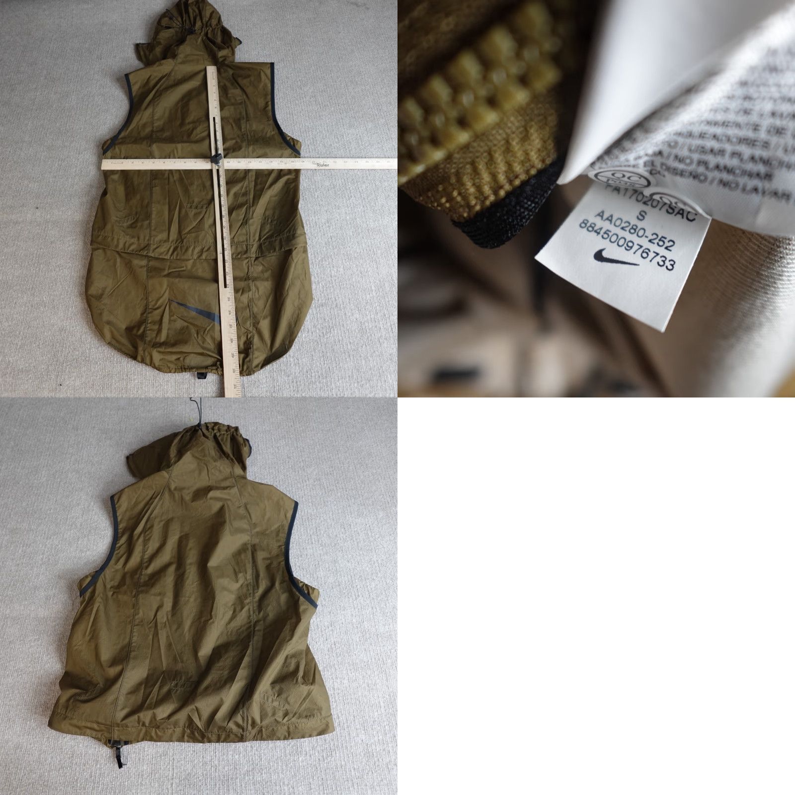 Nike Nike Vest Mens Hooded S Green AA0280-252 Gorpcore Windbreaker Size US S / EU 44-46 / 1 - 8 Thumbnail