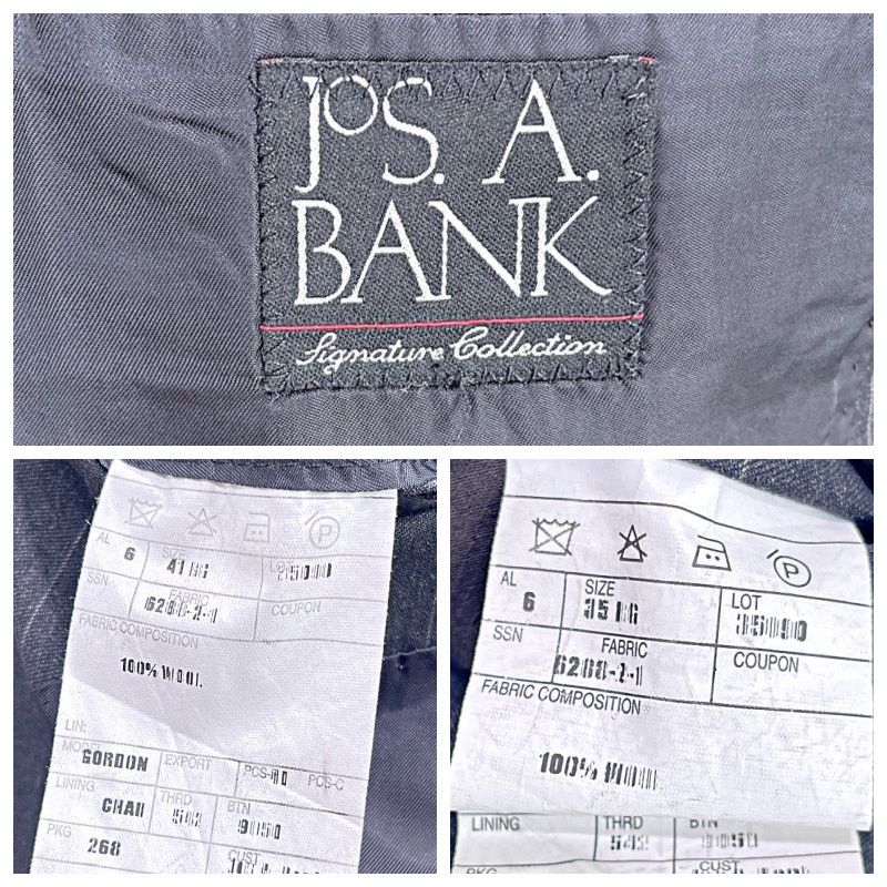 Jos. A. Bank Jos A Bank Wool Stripe 2 Piece Suit Gray Two Mens 41R 35x31 Size 40R - 13 Thumbnail