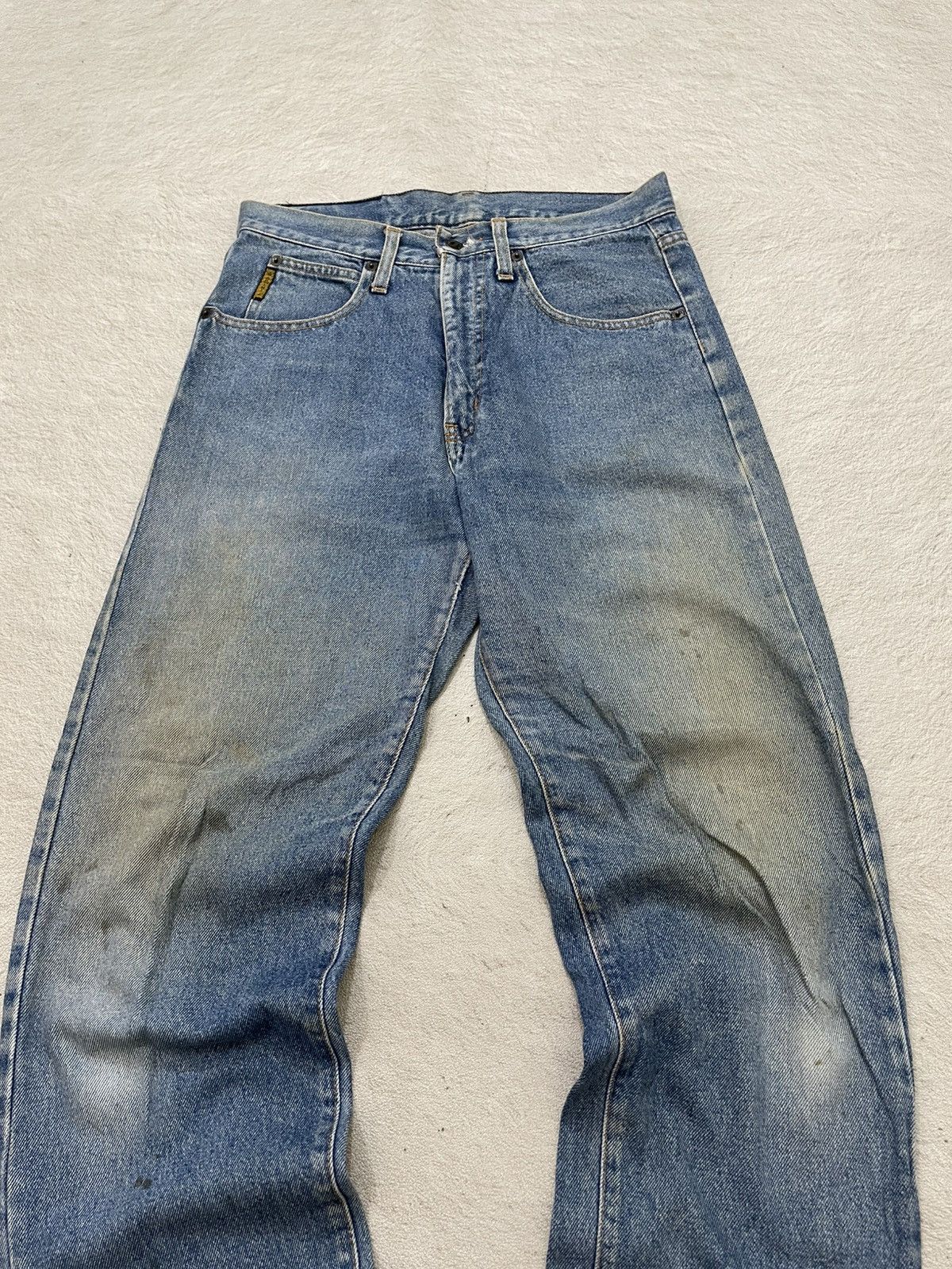 Japanese Brand 2000s Armani Mudwash Jeans Slim Fit Y2K Size US 30 / EU 46 - 2 Thumbnail