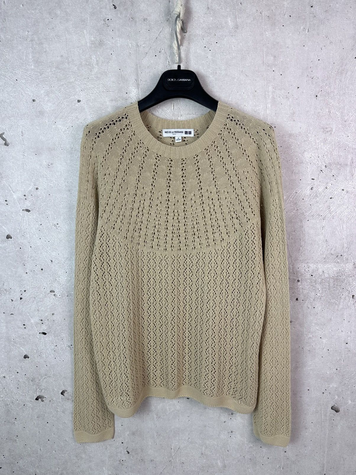 Uniqlo Ines De La Fressage Beige Knit Long Sleeve Sweater
