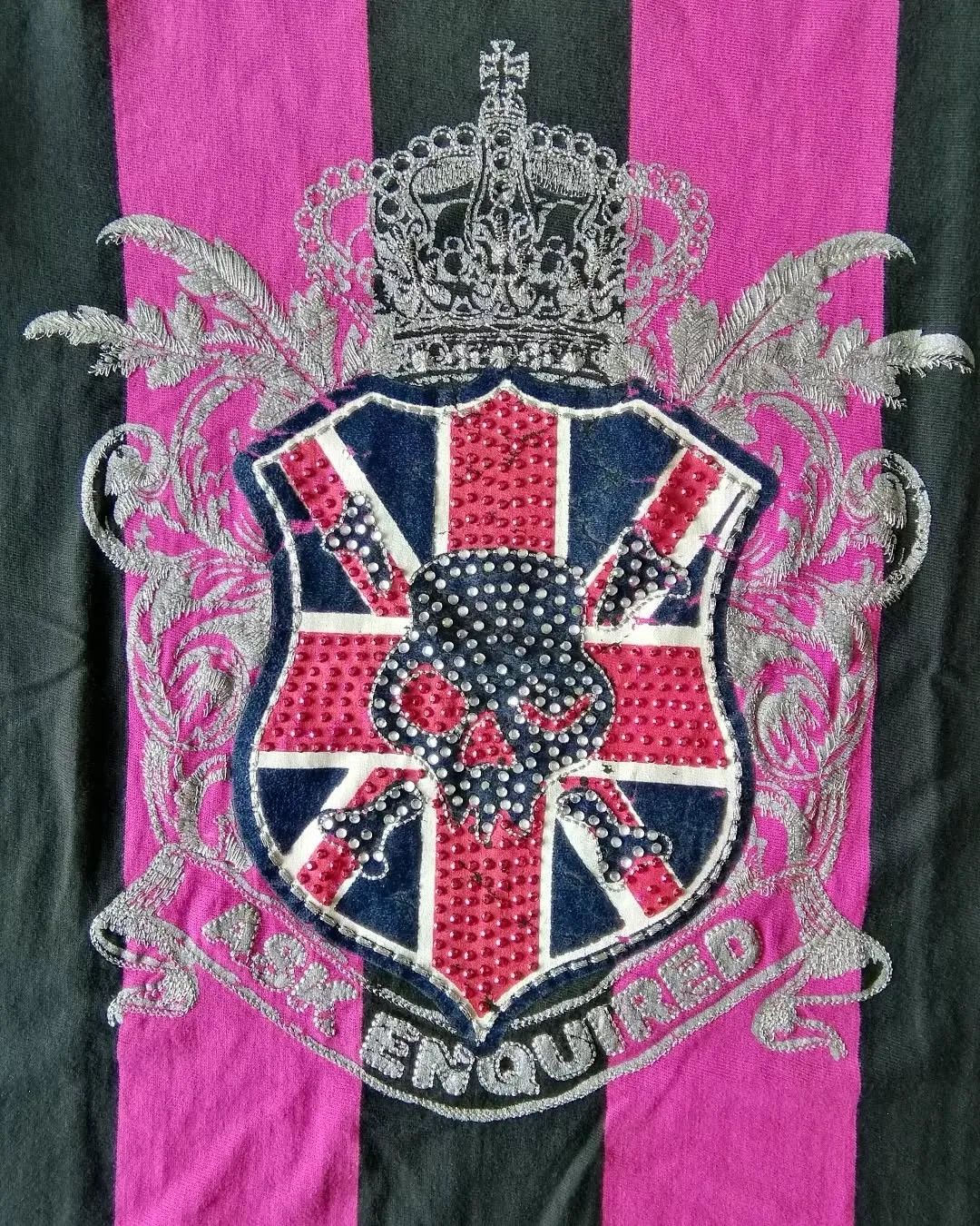 Hysteric Glamour Vintage Y2K ASK Enquired Gyaru Rhinestone Crest L/S Tee Size M / US 6-8 / IT 42-44 - 2 Thumbnail