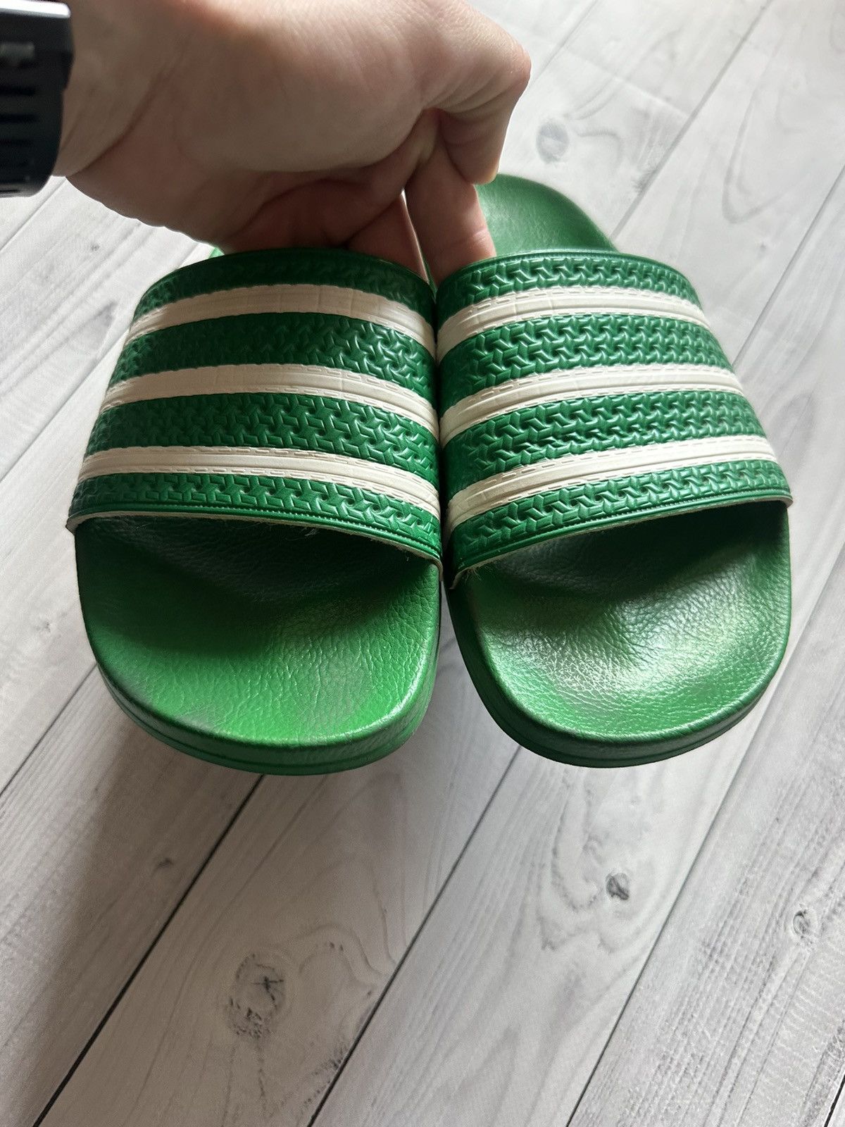 Adidas × Vintage Vintage adidas adilette slip on green rare size 10 Size US 10 / EU 43 - 3 Thumbnail