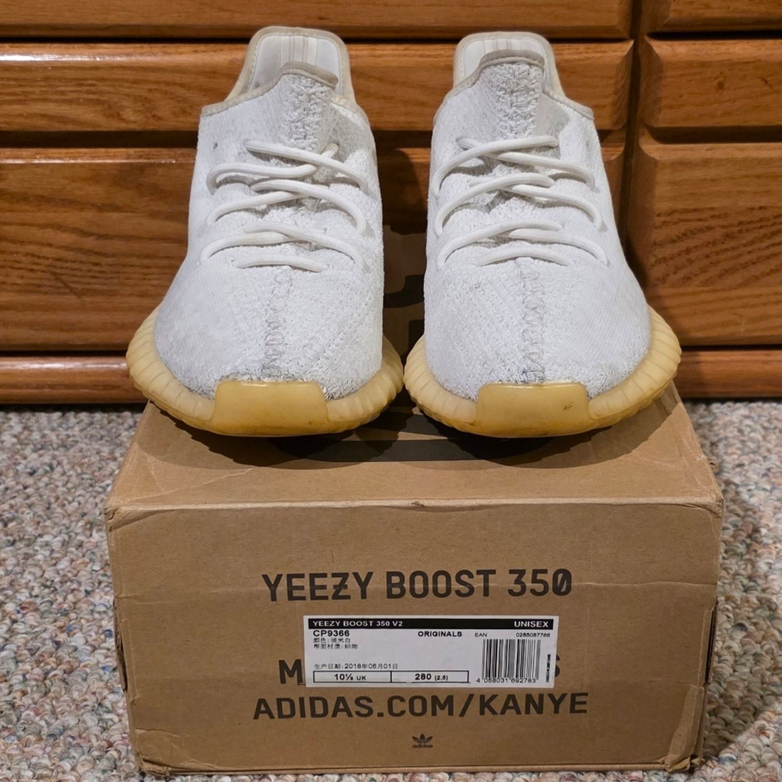 Yeezy Adidas Yeezy Boost 350 V2 Cream Size US 11 / EU 44 - 2 Thumbnail