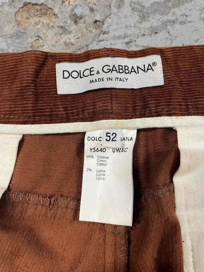 Designer × Dolce & Gabbana × Vintage 1990s Dolce & Gabbana Camel Velvet Pants Size US 34 / EU 50 - 6 Thumbnail
