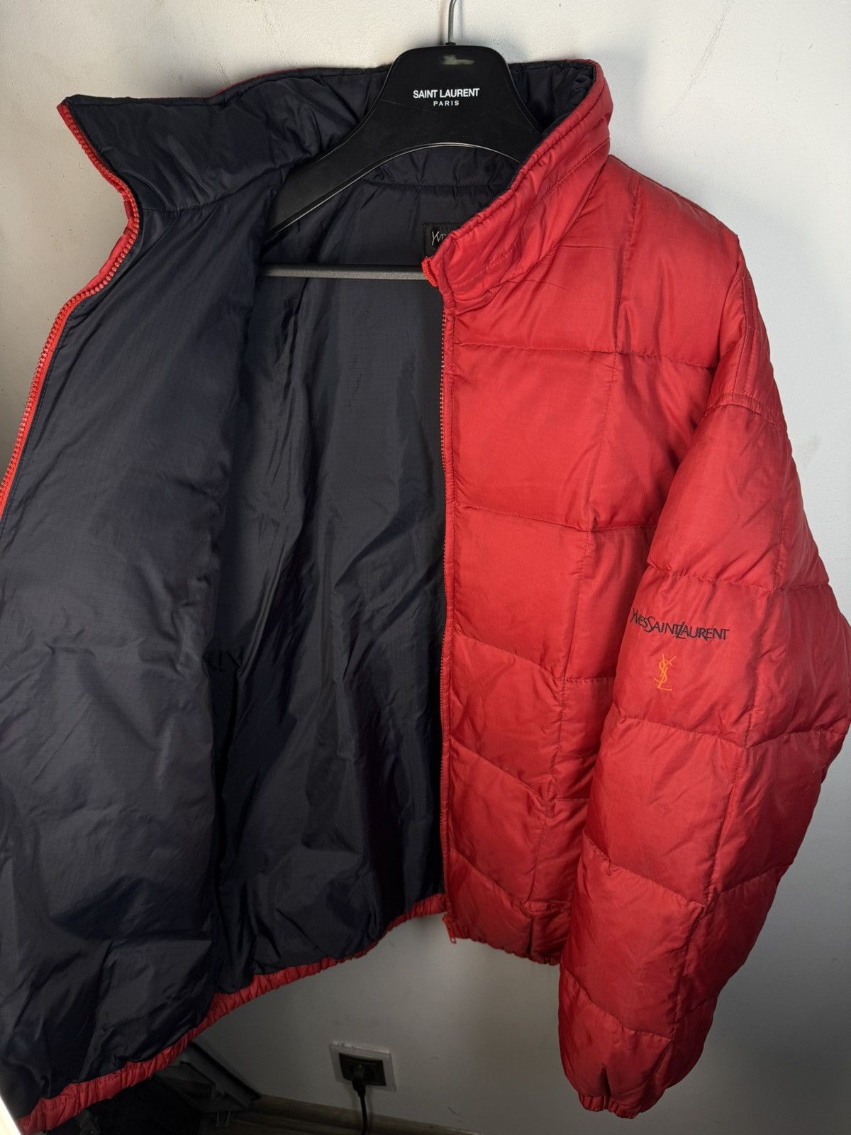 Yves Saint Laurent Winter YSL Down Jacket Puffer Red Bomber Heavy Coat Size US XL / EU 56 / 4 - 11 Thumbnail