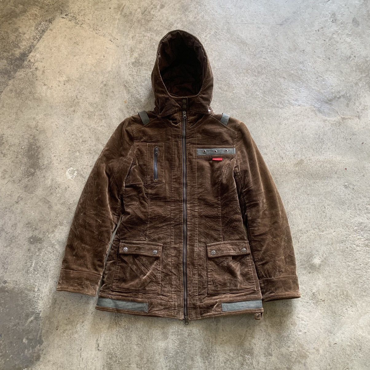 Japanese Brand Ozz On Corduroy Hooded Utility Jacket 18.5x27.5” Size S / US 4 / IT 40 - 1 Thumbnail