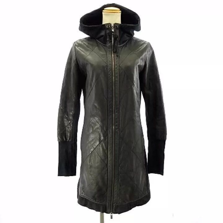Jean Paul Gaultier Jean Paul Gaultier Cow leather spliced zipper hooded coat-2 Size US L / EU 52-54 / 3 - 1 Thumbnail