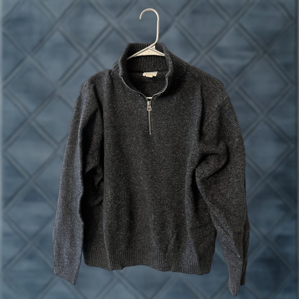 J.Crew J.Crew Merino Wool Half-Zip Sweater Gray XL Men Pullover Mock Neck, Regular Fit, Casual, Workwear, Winter, Aberdale? Size US XL / EU 56 / 4 - 1 Thumbnail