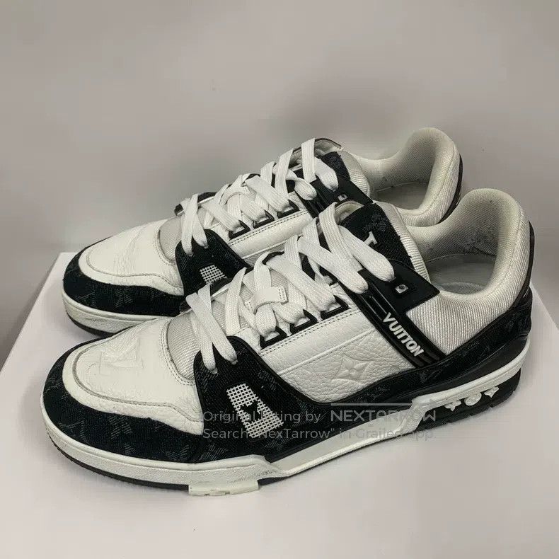 Louis Vuitton Louis Vuitton Black and white denim shoes Size US 8 / EU 41 - 1 Thumbnail
