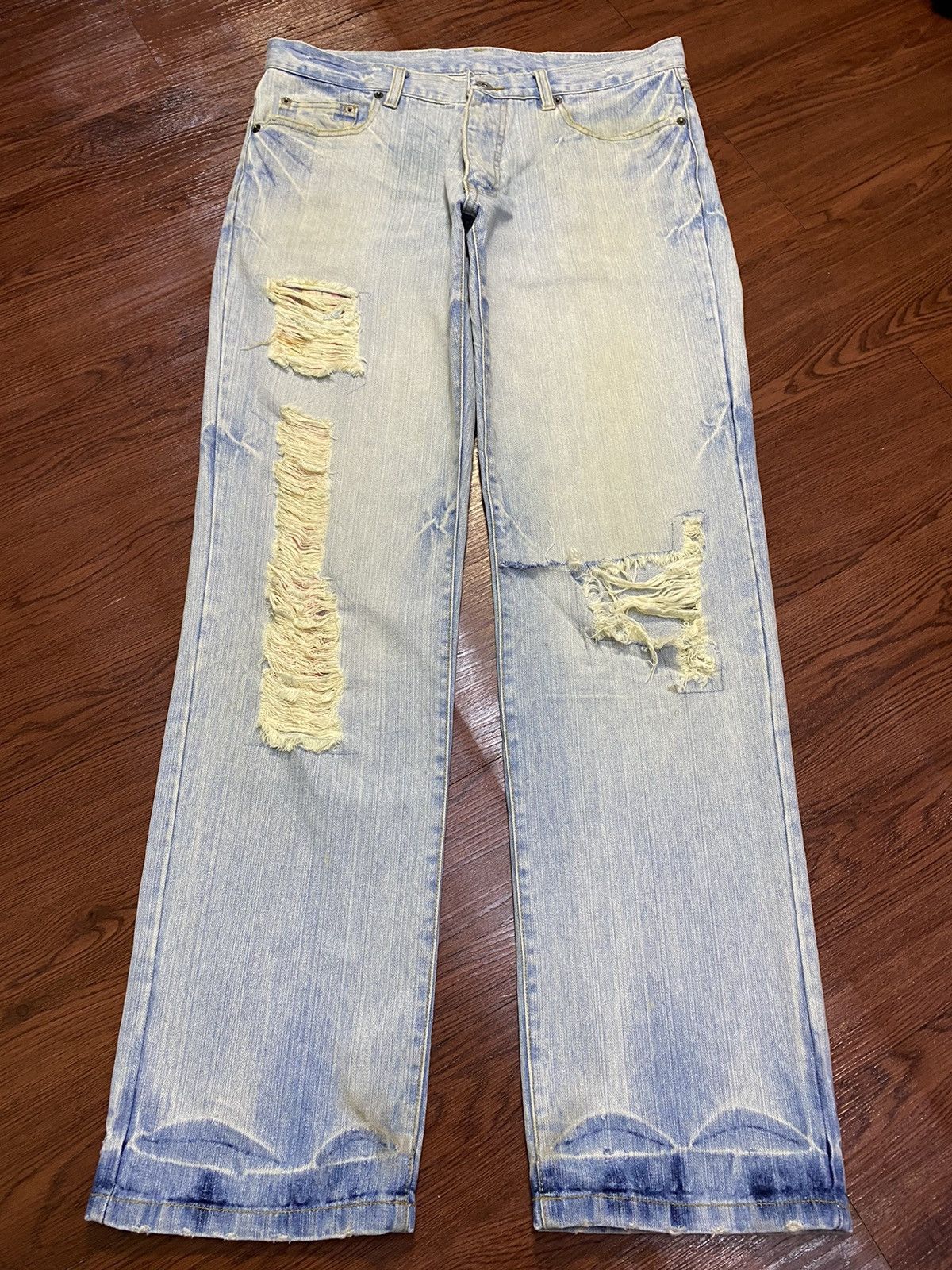Japanese Brand Vintage Japanese Brands Faded Wash Distressed Loose Jeans Size US 32 / EU 48 - 1 Thumbnail