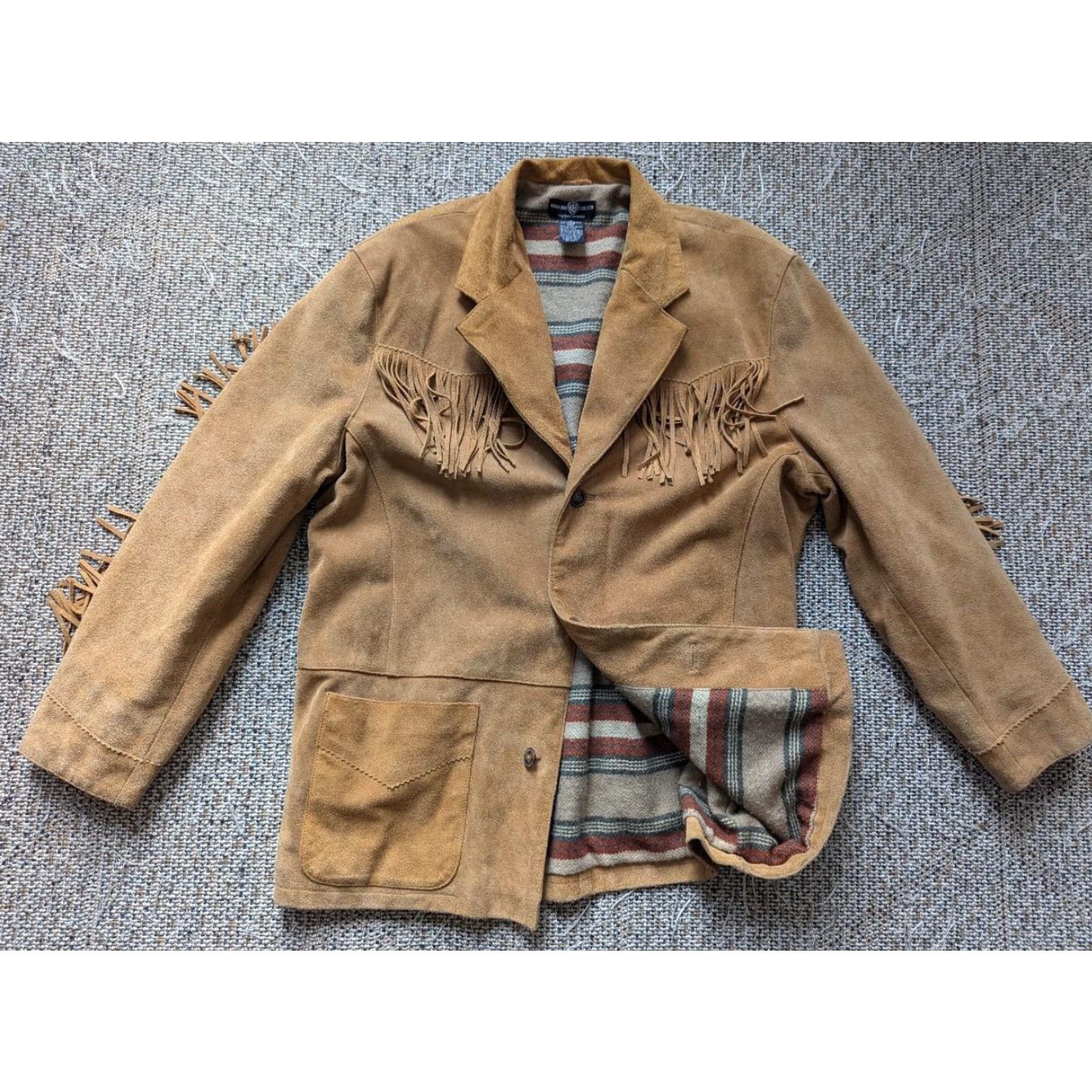 Vintage VINTAGE SUEDE LOONEY TUNES western jacket XL fringe TAZ brown Leather Coat Men Mens Size US XL / EU 56 / 4 - 2 Thumbnail