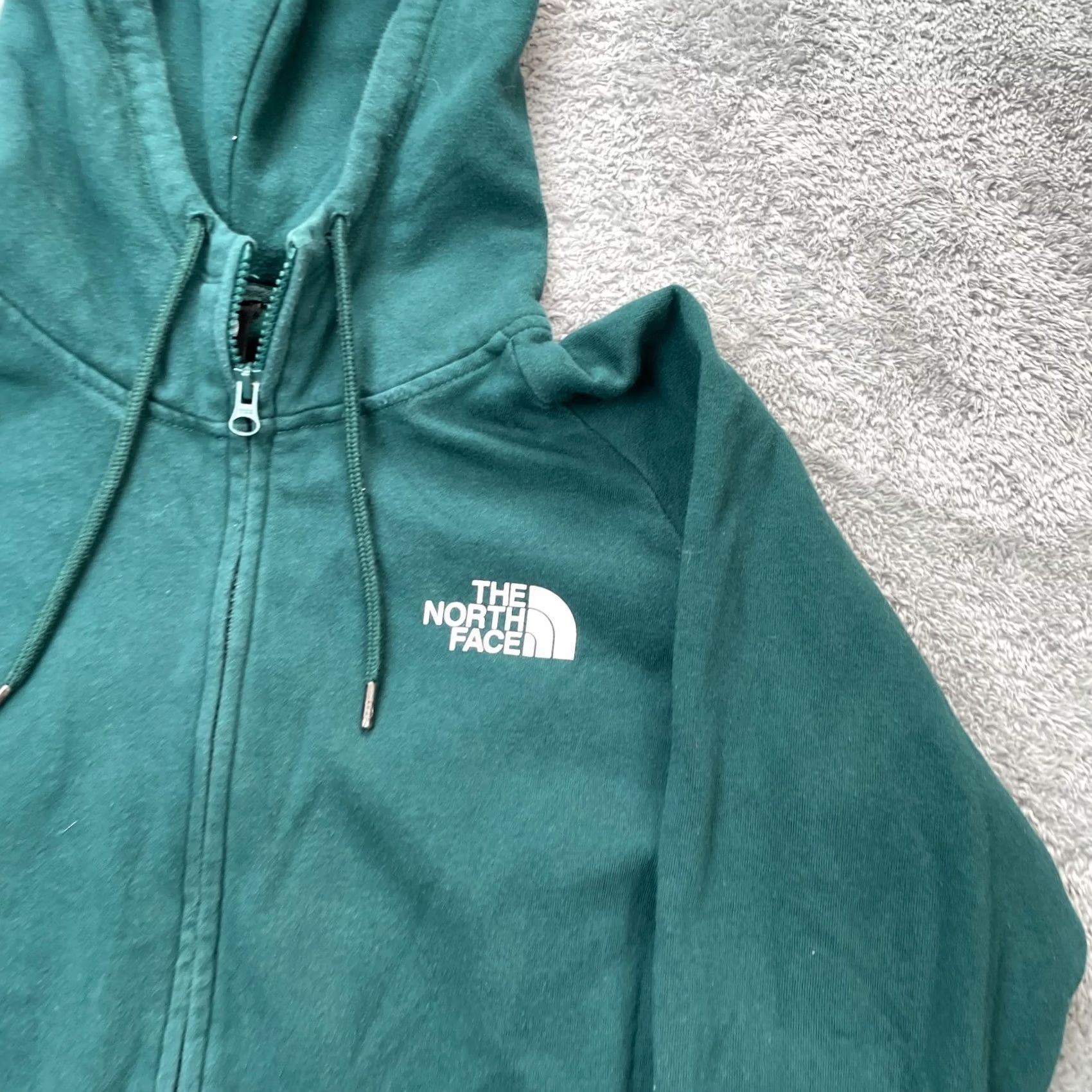 The North Face The North Face Hoodie Womens Large Green Spellout Logo Cotton Fleece Full Zip Hiking Size L / US 10 / IT 46 - 5 Thumbnail