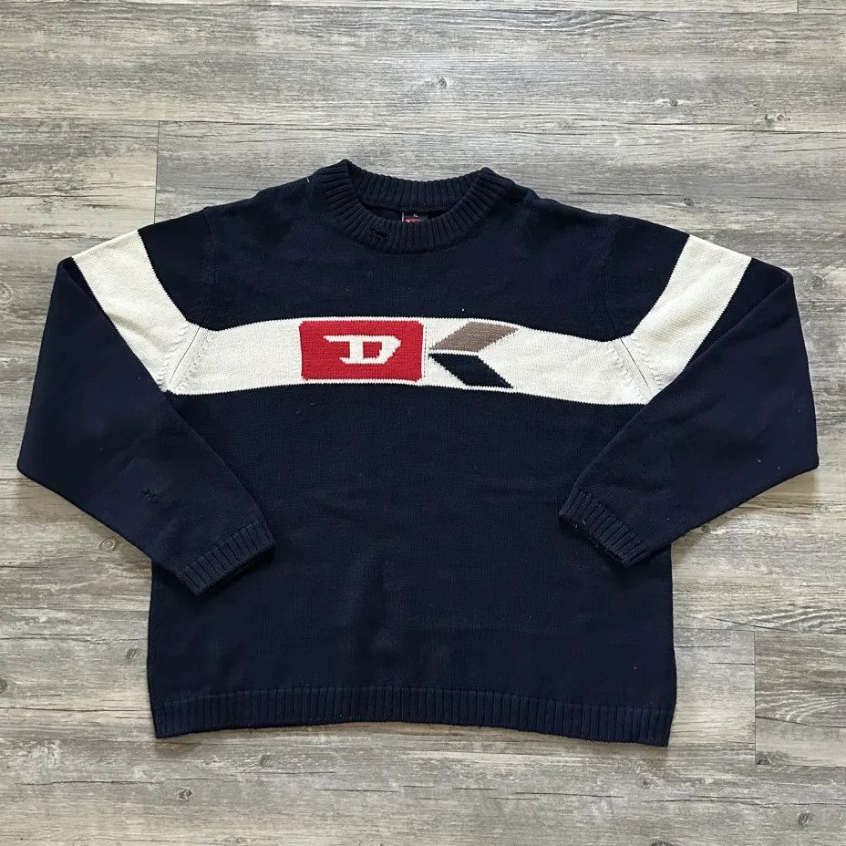 Diesel Vintage Diesel D Logo Knit Sweater Size XL Size US XL / EU 56 / 4 - 1 Thumbnail