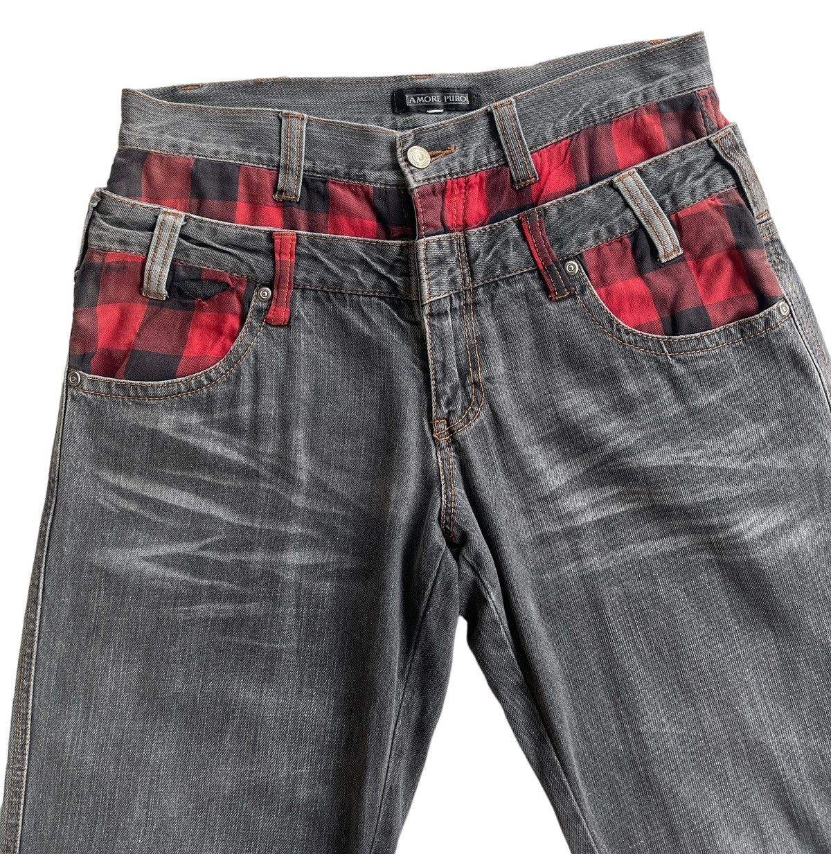 Japanese Brand Vintage Amore Puro Double Waist Denim Size US 30 / EU 46 - 6 Thumbnail