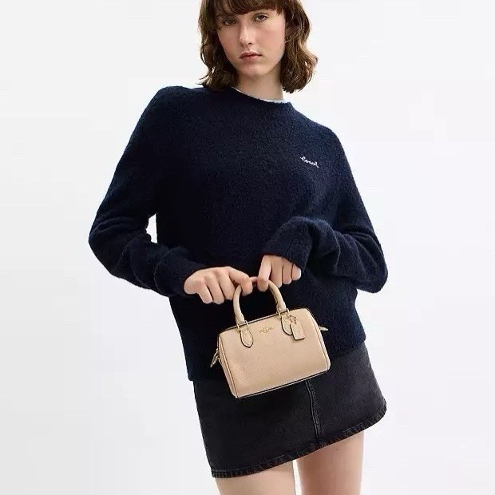 Coach NWT Coach Mini Rowan Crossbody Bag CCF28 pebbled leather Oat Size ONE SIZE - 9 Thumbnail