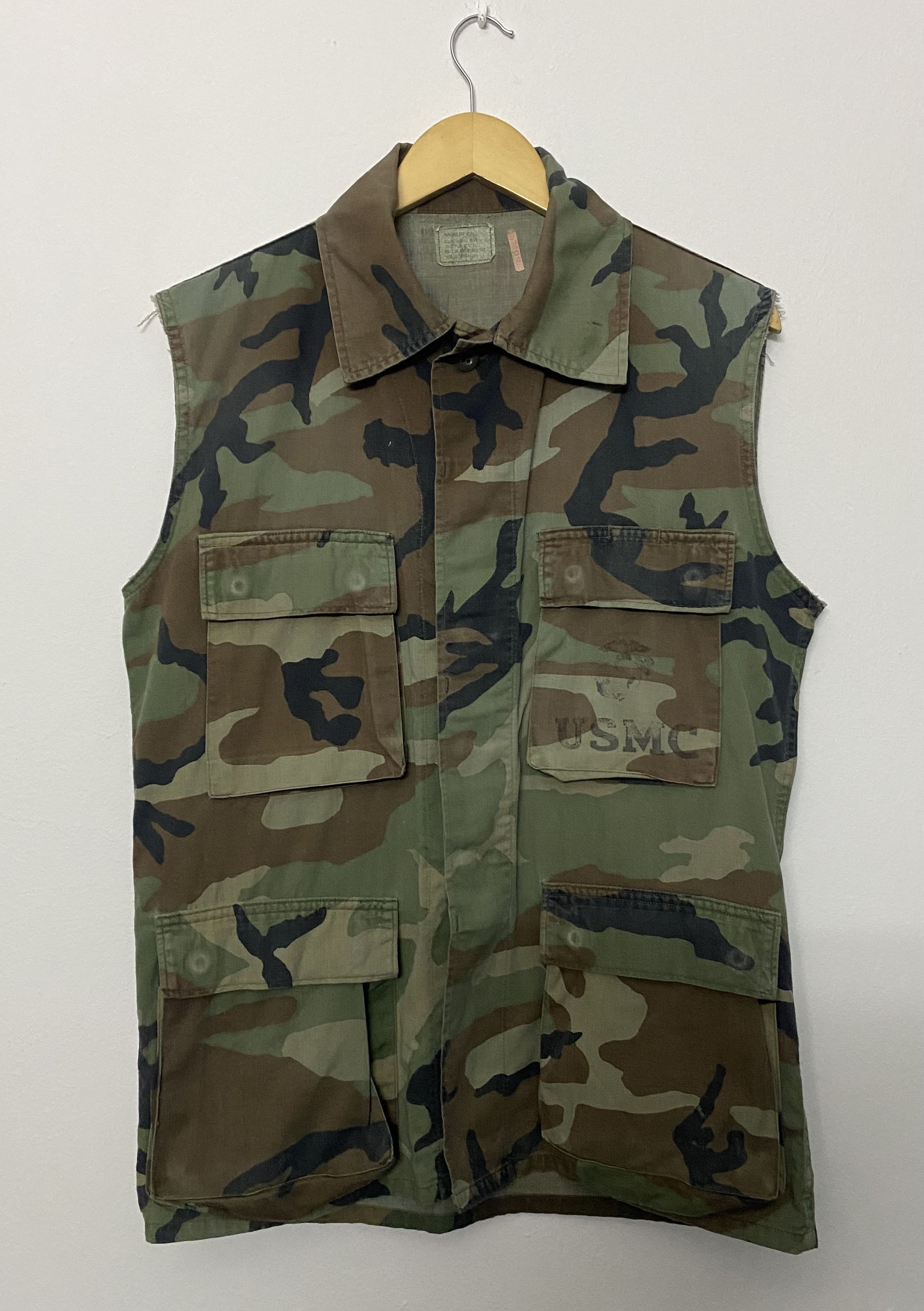 Vintage VTG USMC Marine Corps Woodland Camouflage Tactical Vest Size US M / EU 48-50 / 2 - 1 Thumbnail