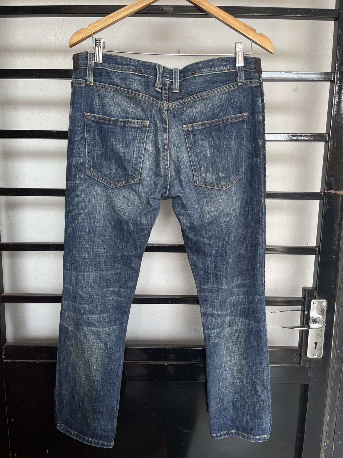 Current/Elliot × Marni Marni X Current Elliot Side Tape Cropped Jeans Size 33" - 5 Thumbnail