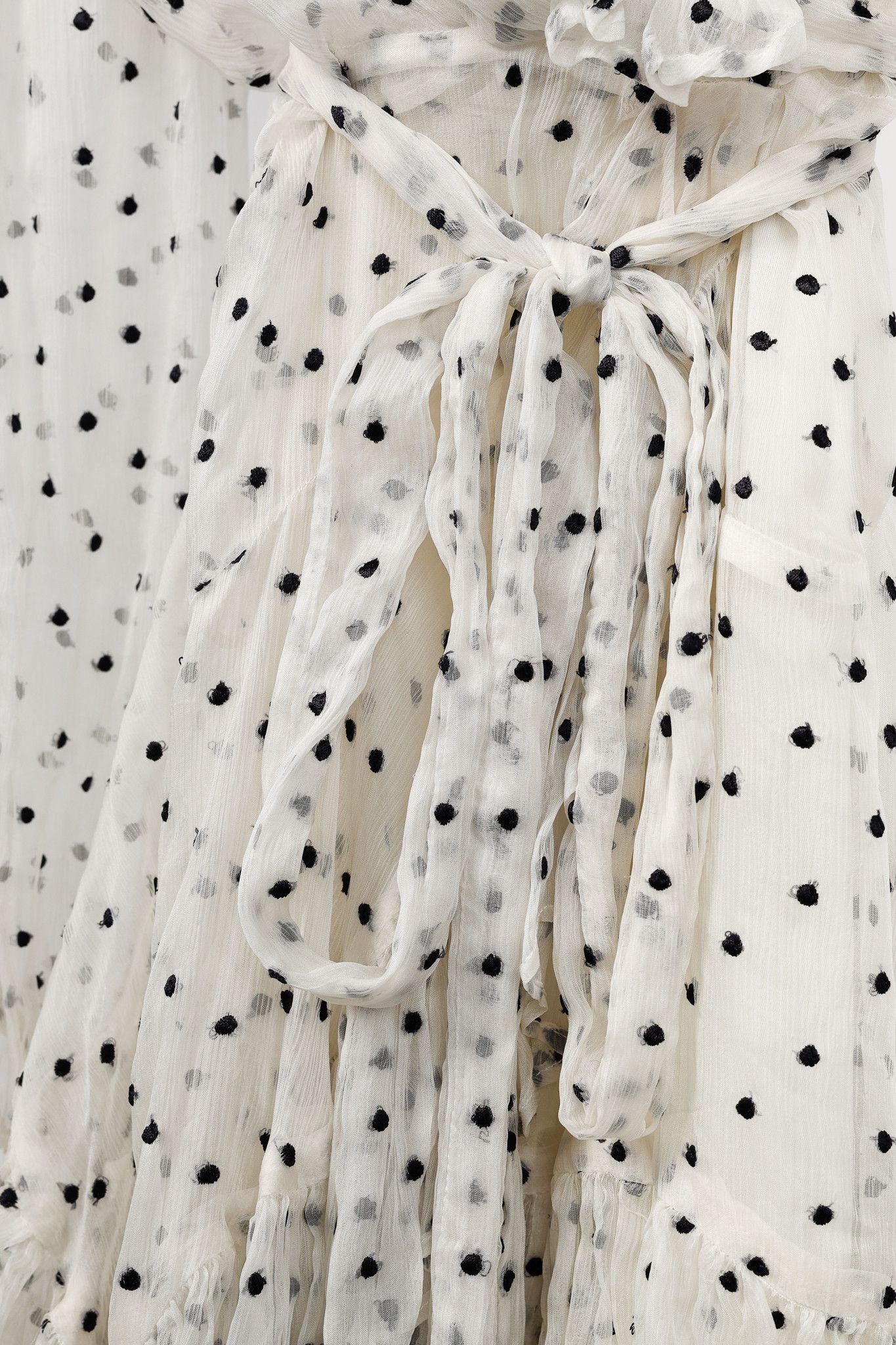 Zimmermann Zimmermann Adorn White Polka-Dot Silk Ruffle Wrap Dress Size S / US 4 / IT 40 - 7 Thumbnail