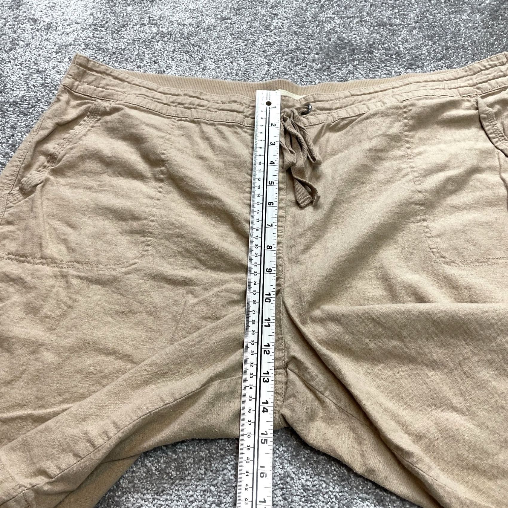 Vintage Per Se Sweatshorts Womens 3X Brown Elastic Waist Linen Soft Casual Stretch 10" Size 30" / US 8 / IT 44 - 6 Thumbnail