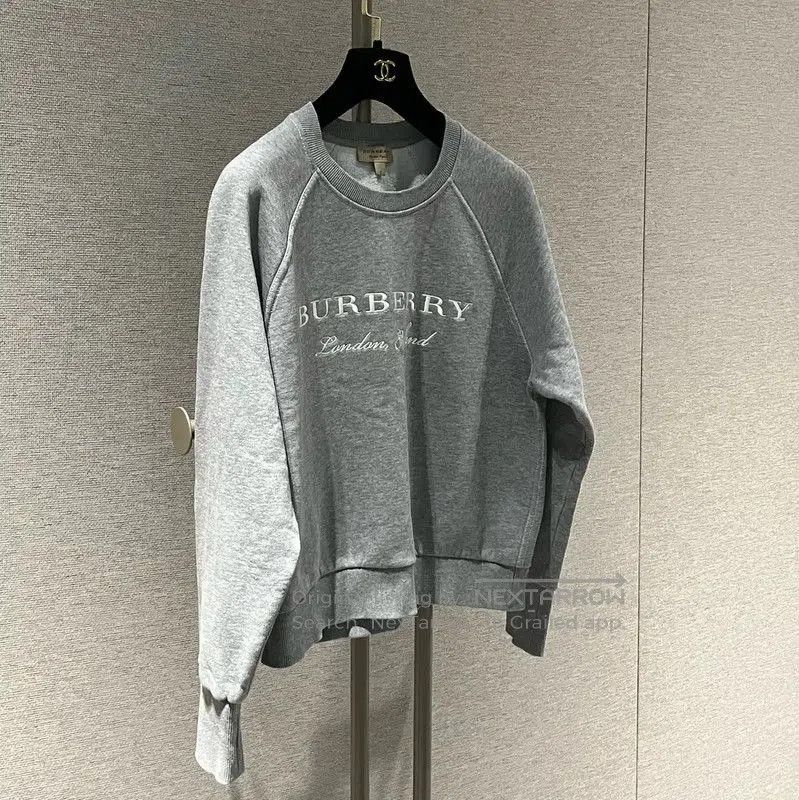 Burberry Burberry Gray Logo Cotton Long Sleeve Sweatshirt. Size M / US 6-8 / IT 42-44 - 3 Thumbnail