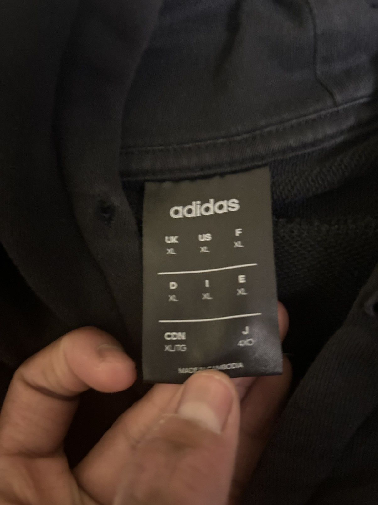 Adidas Adidas Hoodie Mens XL Black Pullover Long Sleeve Size US XL / EU 56 / 4 - 3 Thumbnail