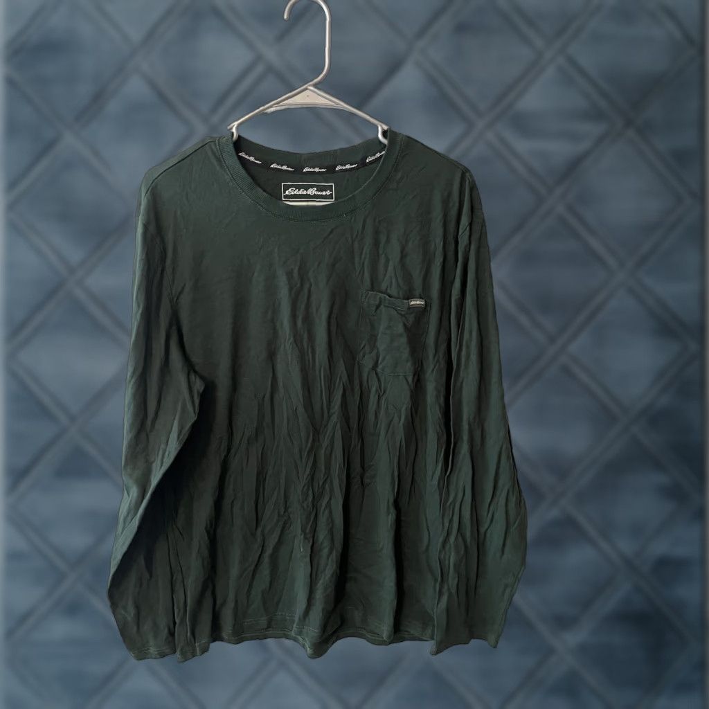 Eddie Bauer Eddie Bauer Mens Large Green Long Sleeve Crew Neck Pullover Shirt Size US L / EU 52-54 / 3 - 1 Thumbnail