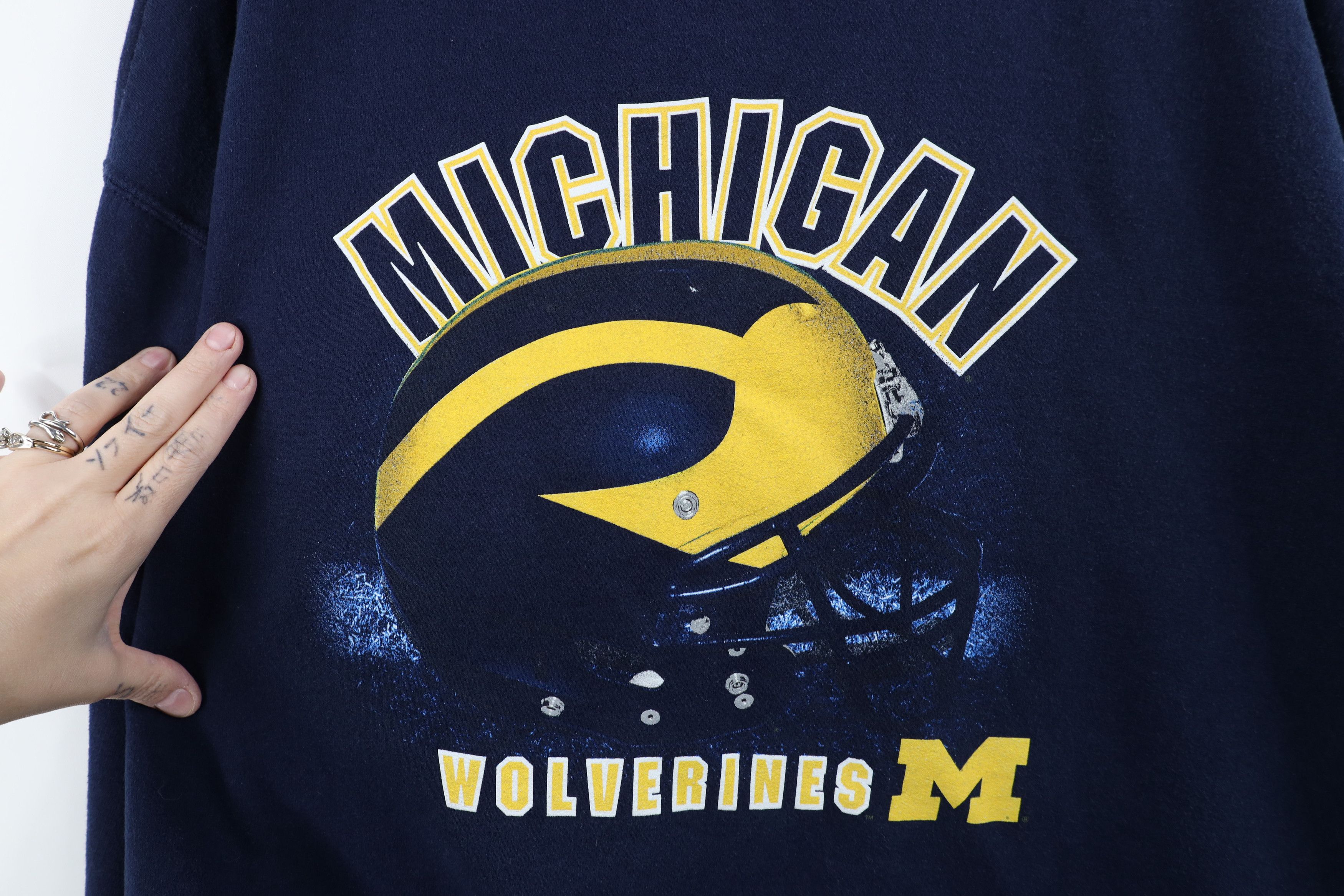 Vintage Vintage 90s University of Michigan Crewneck Sweatshirt Size US XXL / EU 58 / 5 - 4 Thumbnail