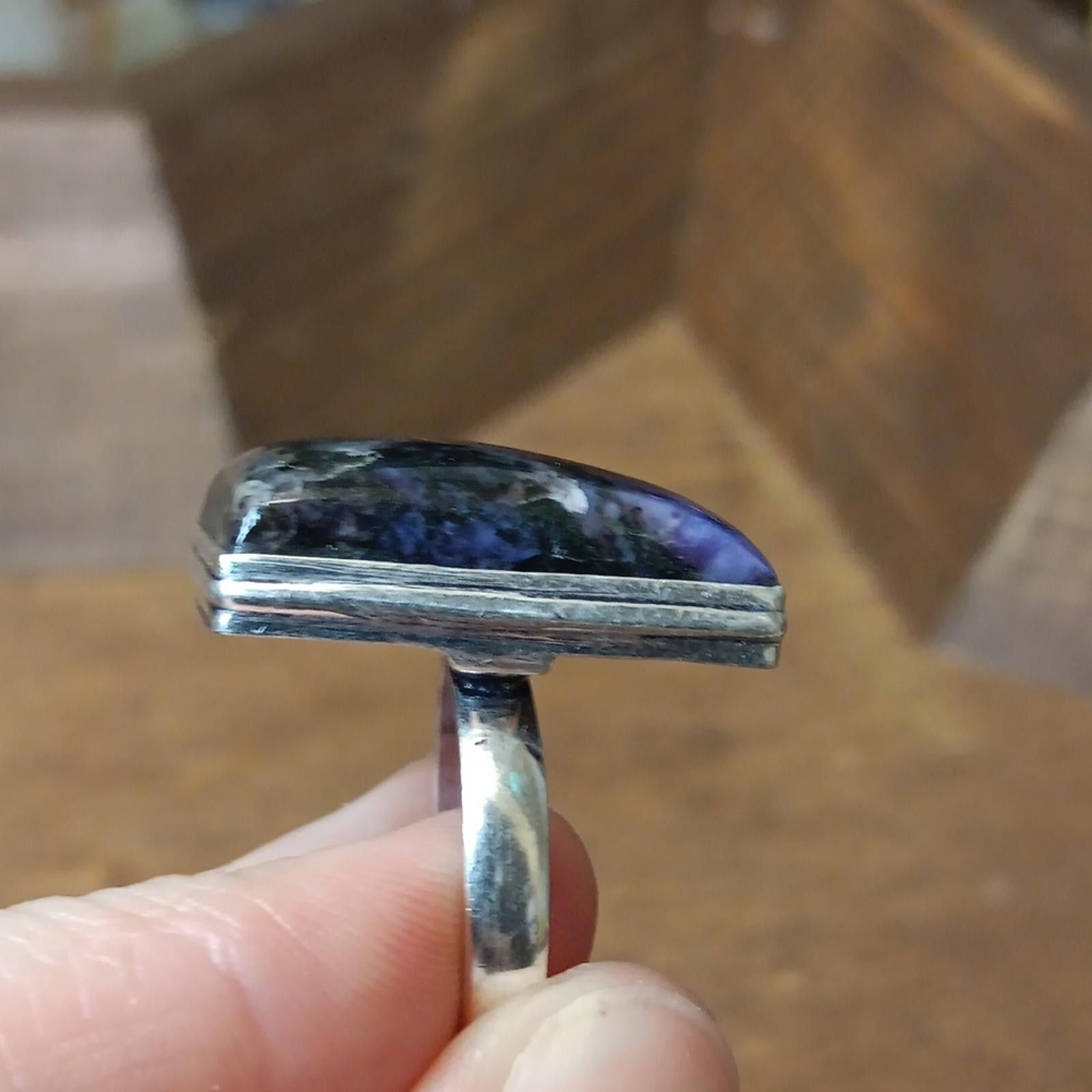 Designer Purple Charoite Stone Ring Size ONE SIZE - 4 Thumbnail