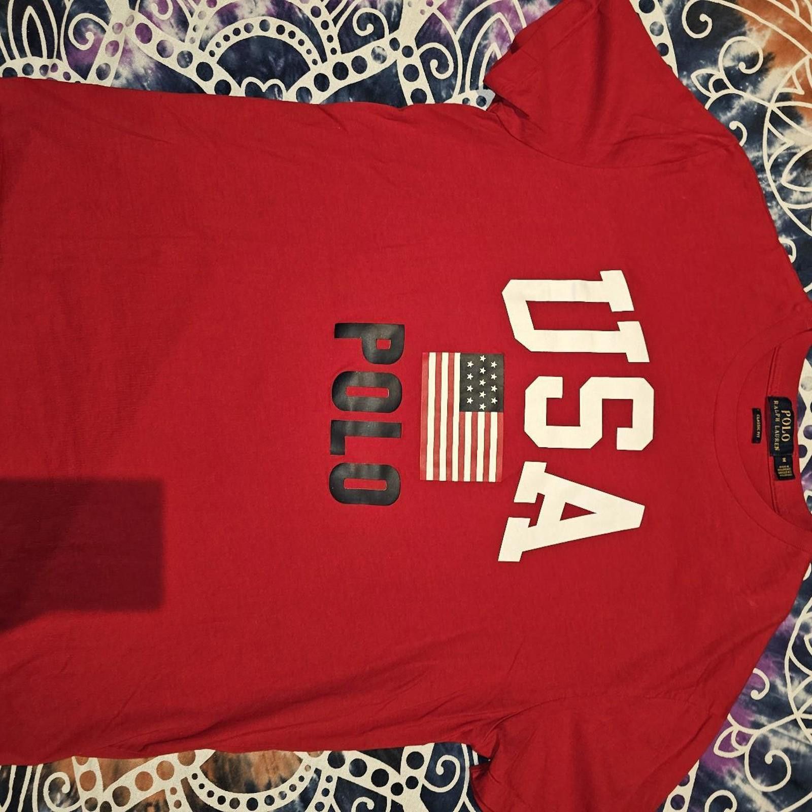 Polo Ralph Lauren Polo Ralph Lauren Men's Red White and Blue USA T-shirt Size US M / EU 48-50 / 2 - 2 Thumbnail