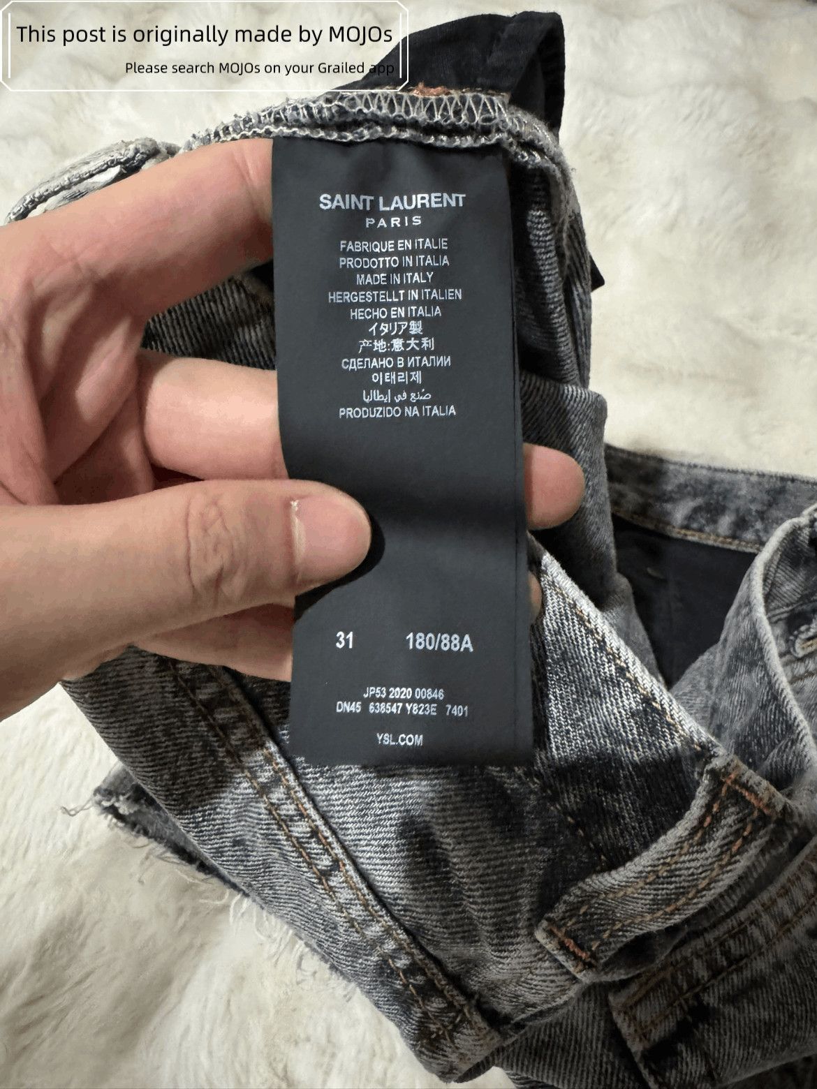 Saint Laurent Paris Saint Laurent Paris Leopard Pattern Distressed Denim Shorts Size US 31 - 2 Thumbnail