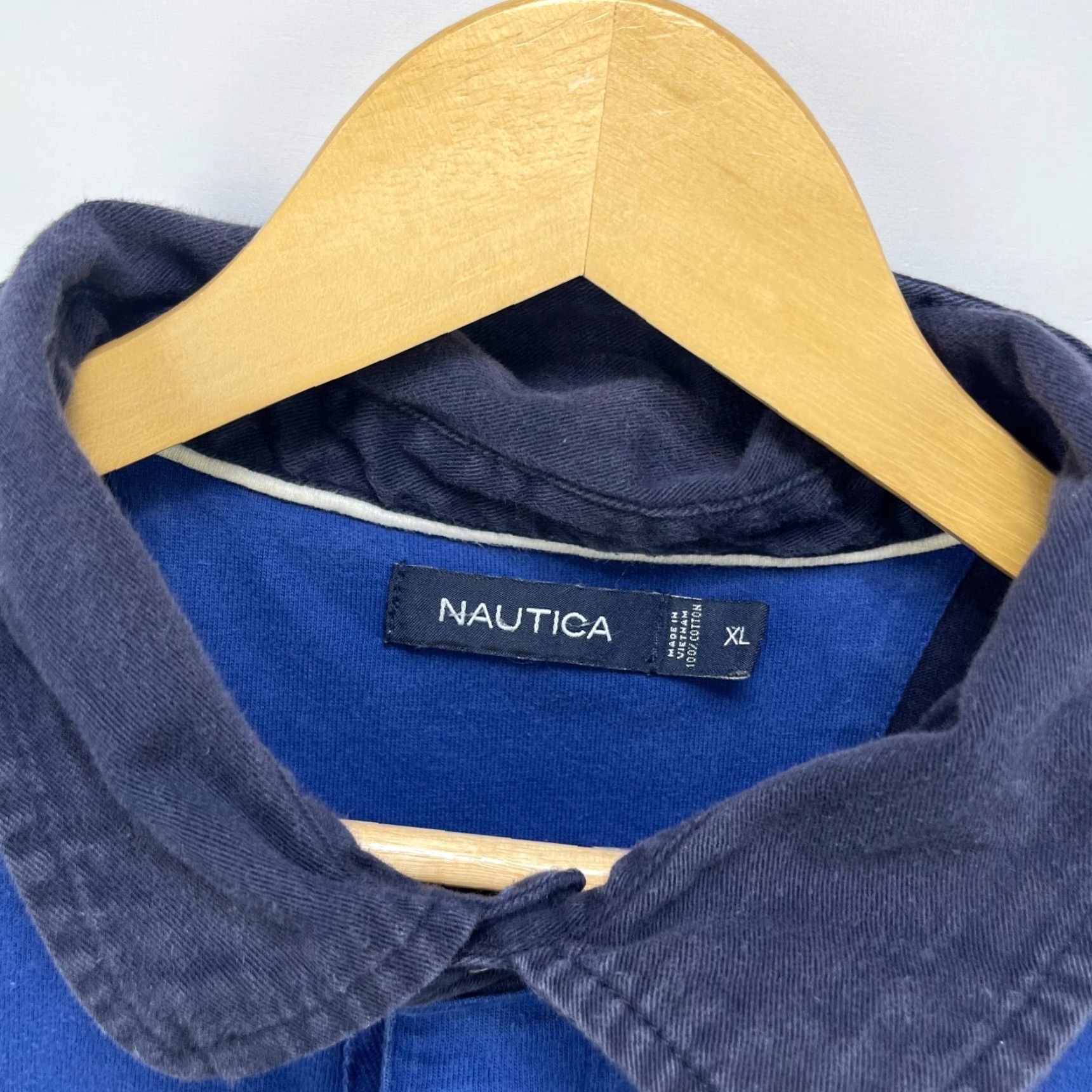 Nautica VINTAGE Nautica Rugby Polo Long Sleeve Shirt XL Men's Blue Polo XL Mens Size US XL / EU 56 / 4 - 4 Thumbnail
