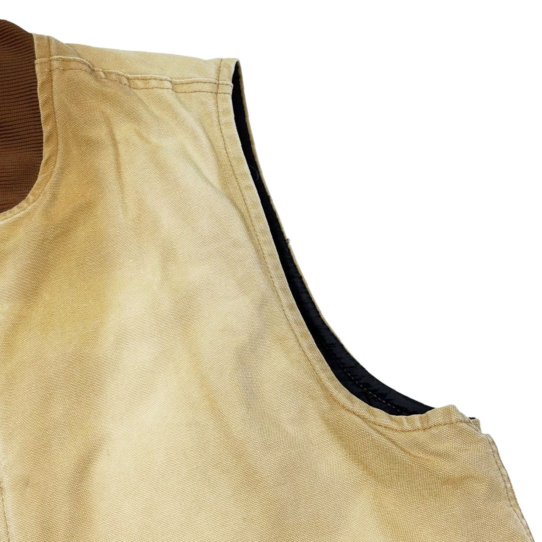 Carhartt VTG Carhartt Vest Quilted Lined Brown Canvas Mens L 90s Workwear Wind-Resistant Pockets Zip Full Zip Lined Carhartt V01 BRN Size US L / EU 52-54 / 3 - 4 Thumbnail