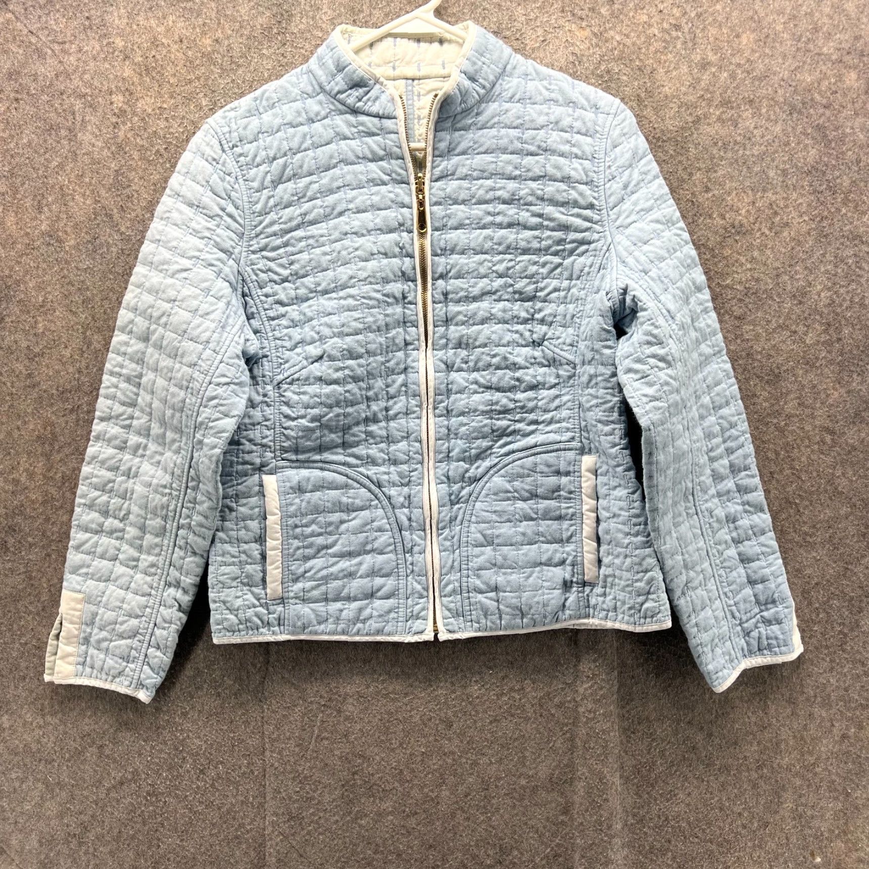 Pendleton Pendleton Jacket Women M Light Blue Quilted Full Zip Reversible VTG Pattern: Solid Winter Fall Size M / US 6-8 / IT 42-44 - 2 Thumbnail