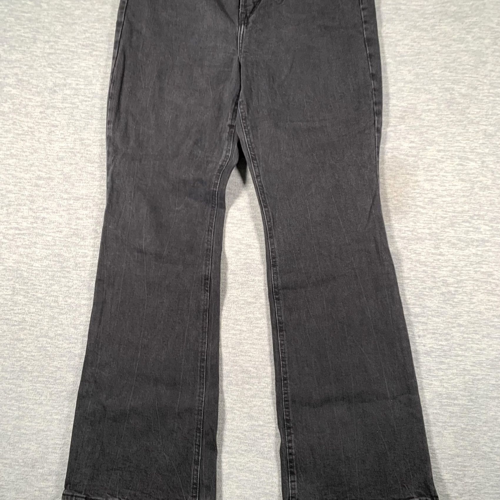 Old Navy Old Navy Jeans Womens 12 Gray Higher High Rise Flare Stretch Denim Moonshade Jeans Size 34" / US 12 / IT 48 - 3 Thumbnail