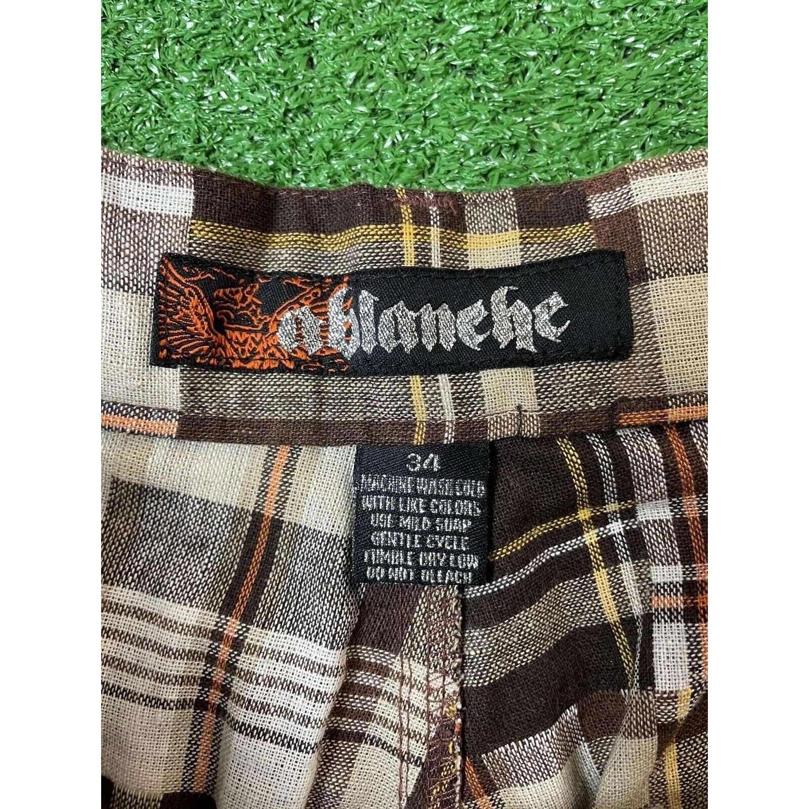 Vintage Vintage 70s Brown Plaid Patchwork Large 34 Pants Slacks USA Size US 34 / EU 50 - 4 Thumbnail