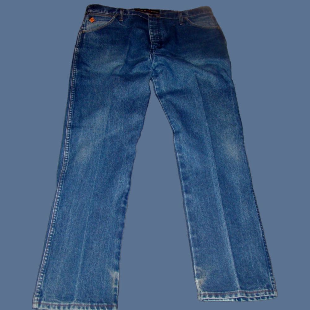 Wrangler Wrangler FR Mens 40 x 32 Jeans Flame Resistant Original Fit Workwear Denim Blue 5-Pocket Straight Mens Size US 40 / EU 56 - 1 Thumbnail