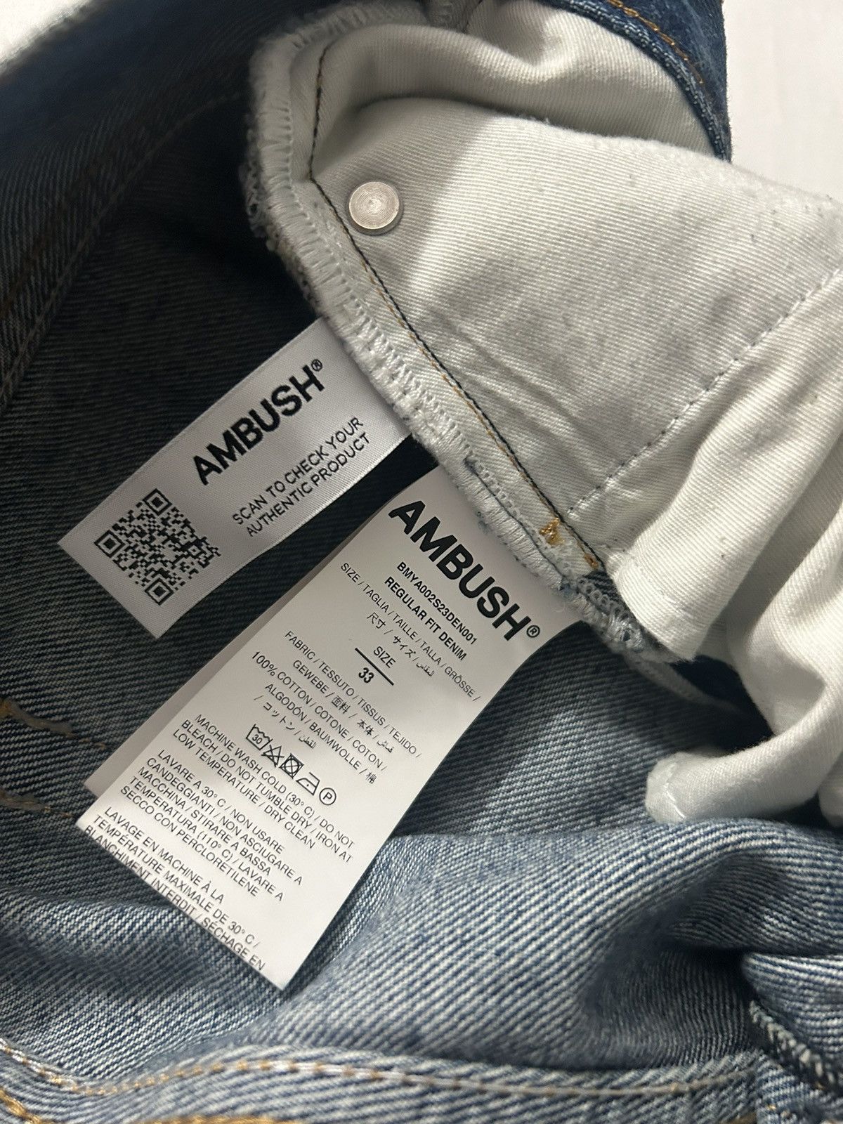 Ambush Design Ambush Logo Patch Straight Leg Jeans Size US 33 - 6 Thumbnail