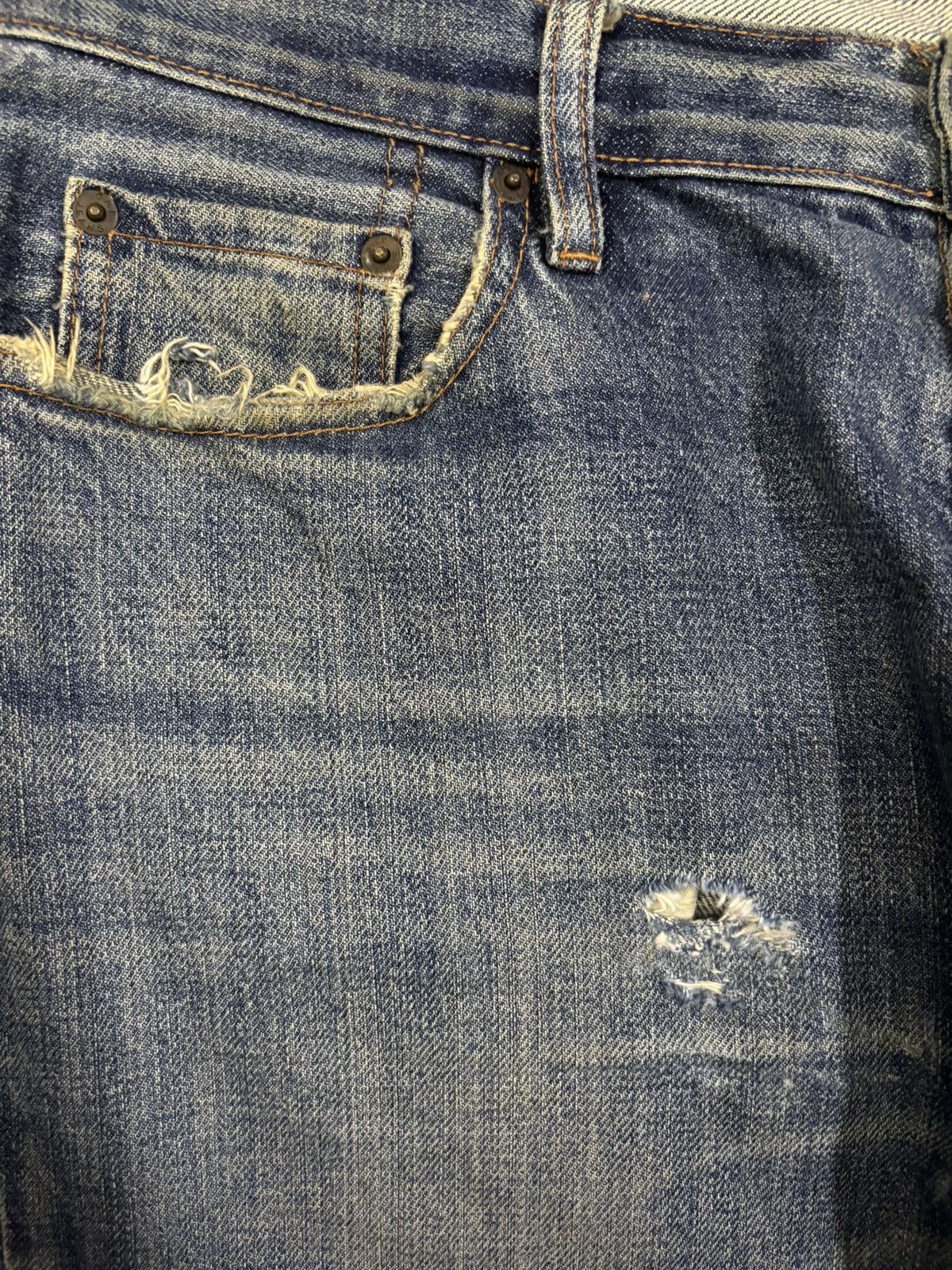 Gap Vintage Gap Blue Wash Loose Fit Distressed Grunge Jeans Size US 35 - 4 Thumbnail