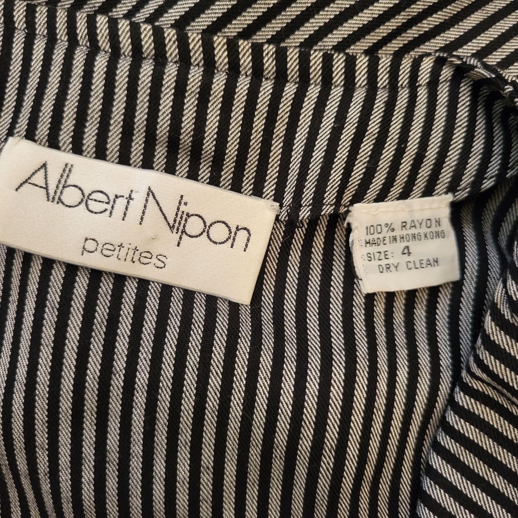 Albert Nipon Albert Nipon Petites 4 Black White Striped Double Breasted D Size S / US 4 / IT 40 - 4 Thumbnail