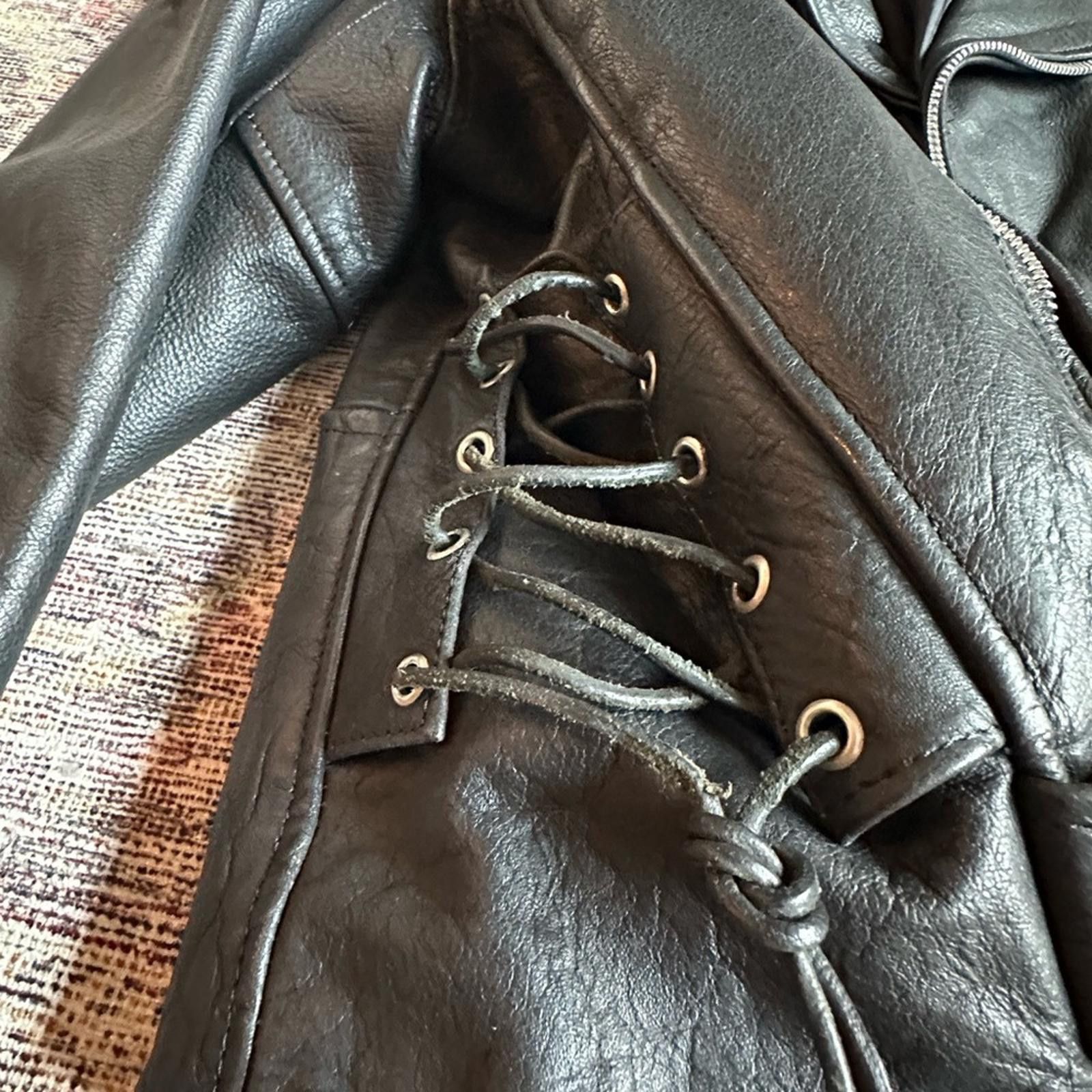 Other Vintage Leather Moto Biker Jacket Size US XXL / EU 58 / 5 - 6 Thumbnail