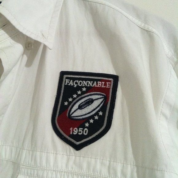 Faconnable FACONNABLE MENS WHITE COTTON CASUAL SHIRT SIZE: XL Size US XL / EU 56 / 4 - 8 Thumbnail